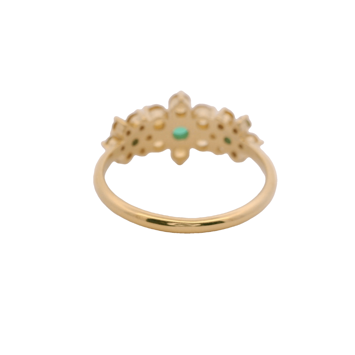 925YG TRIPLE FOWER CITRINER CENTER ONYX GREEN RING T6.5 - C'SANTOS