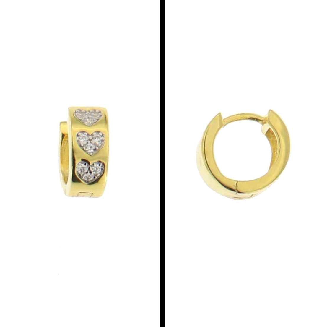 925YG TRIPLE HEART PAVE ADJUSTABLE HUGGIES - C'SANTOS