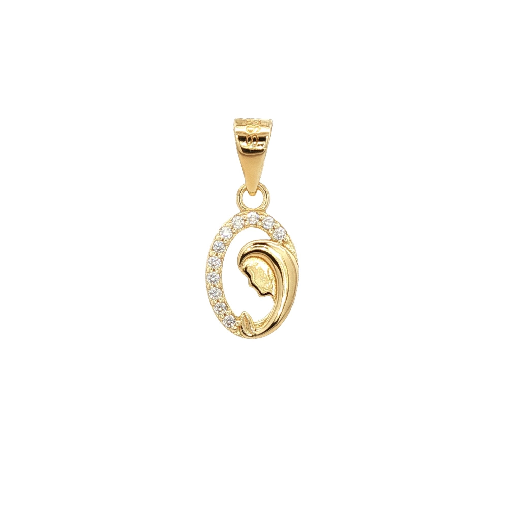 925YG VIRGIN WHITE CZ 13MM OVAL PENDANT - C'SANTOS
