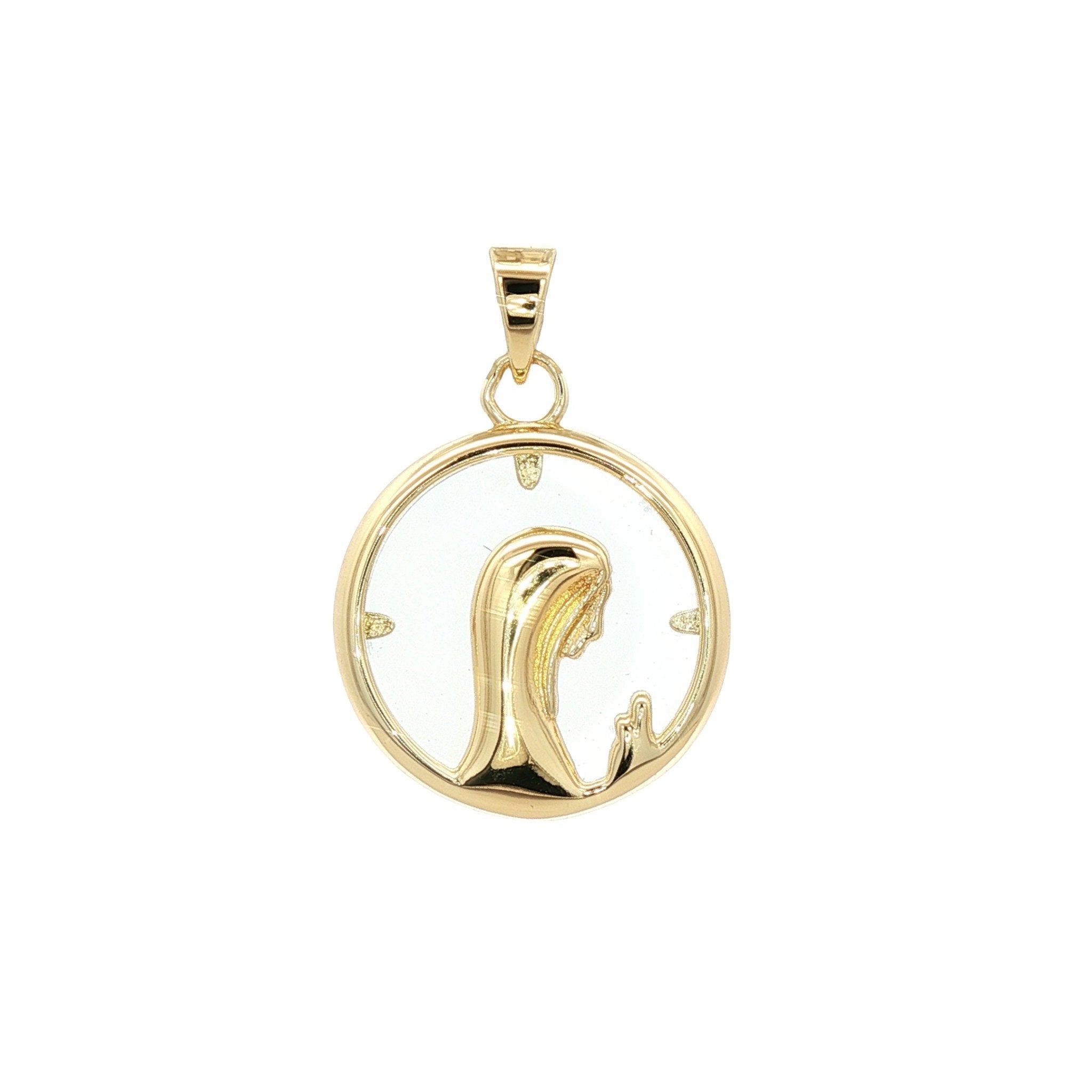 925YG VIRGIN WITH GLASS 19MM PENDANT - C'SANTOS