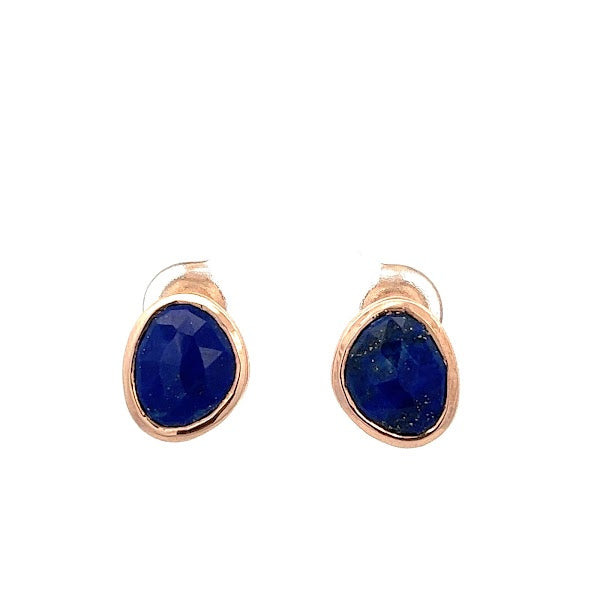 925 ROSE GOLD PLATED LAPIS LAZULI EARRING