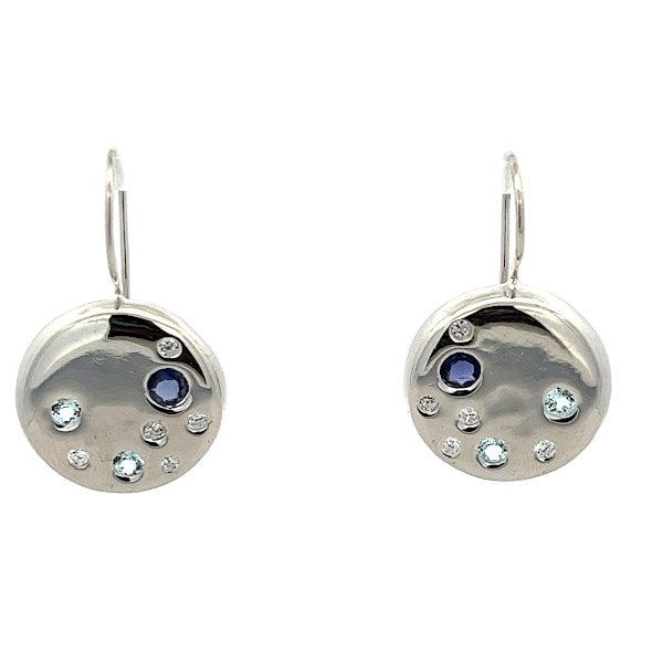 925 SILVER  EARRINGS FACITATE ROUND