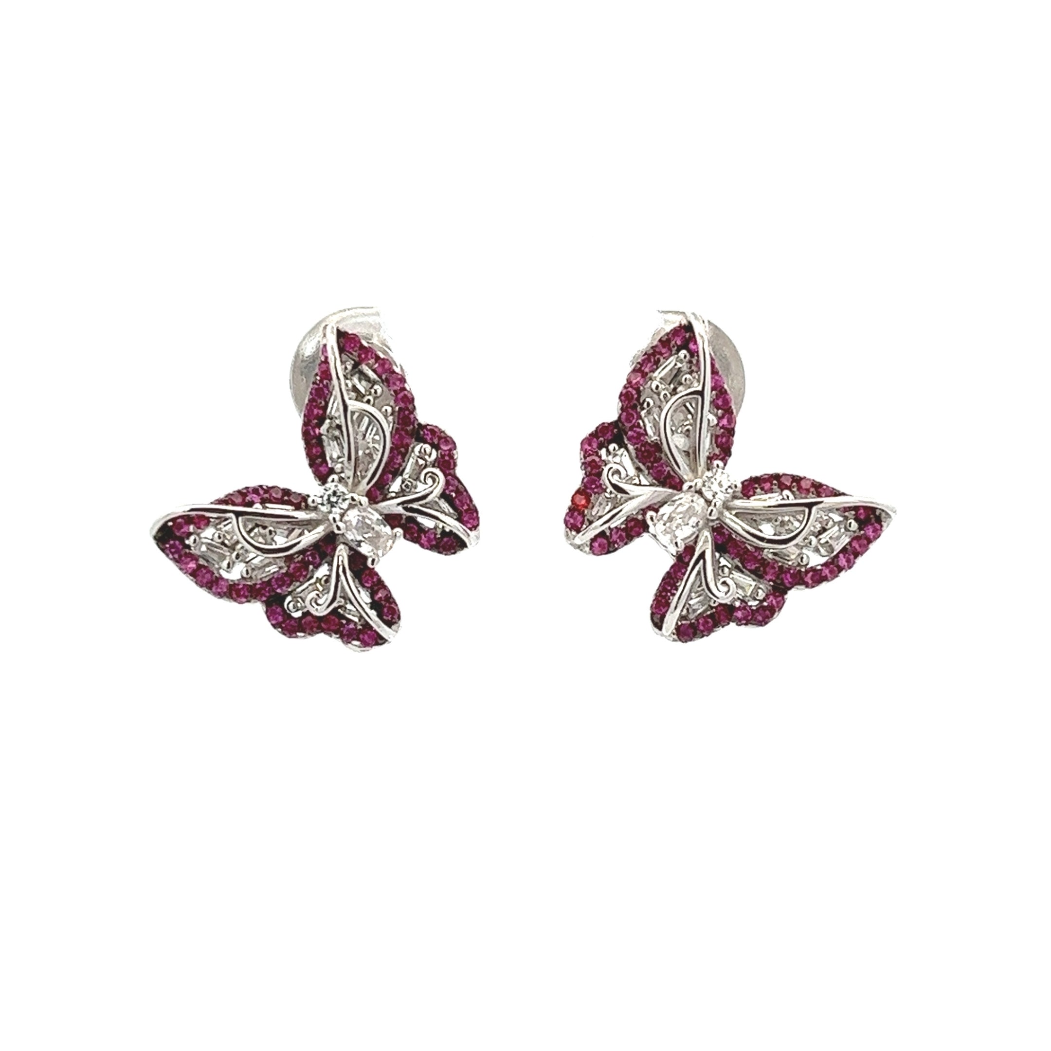 925 SILVER BUTTERFLY EARRINGS WITH CRYSTALS