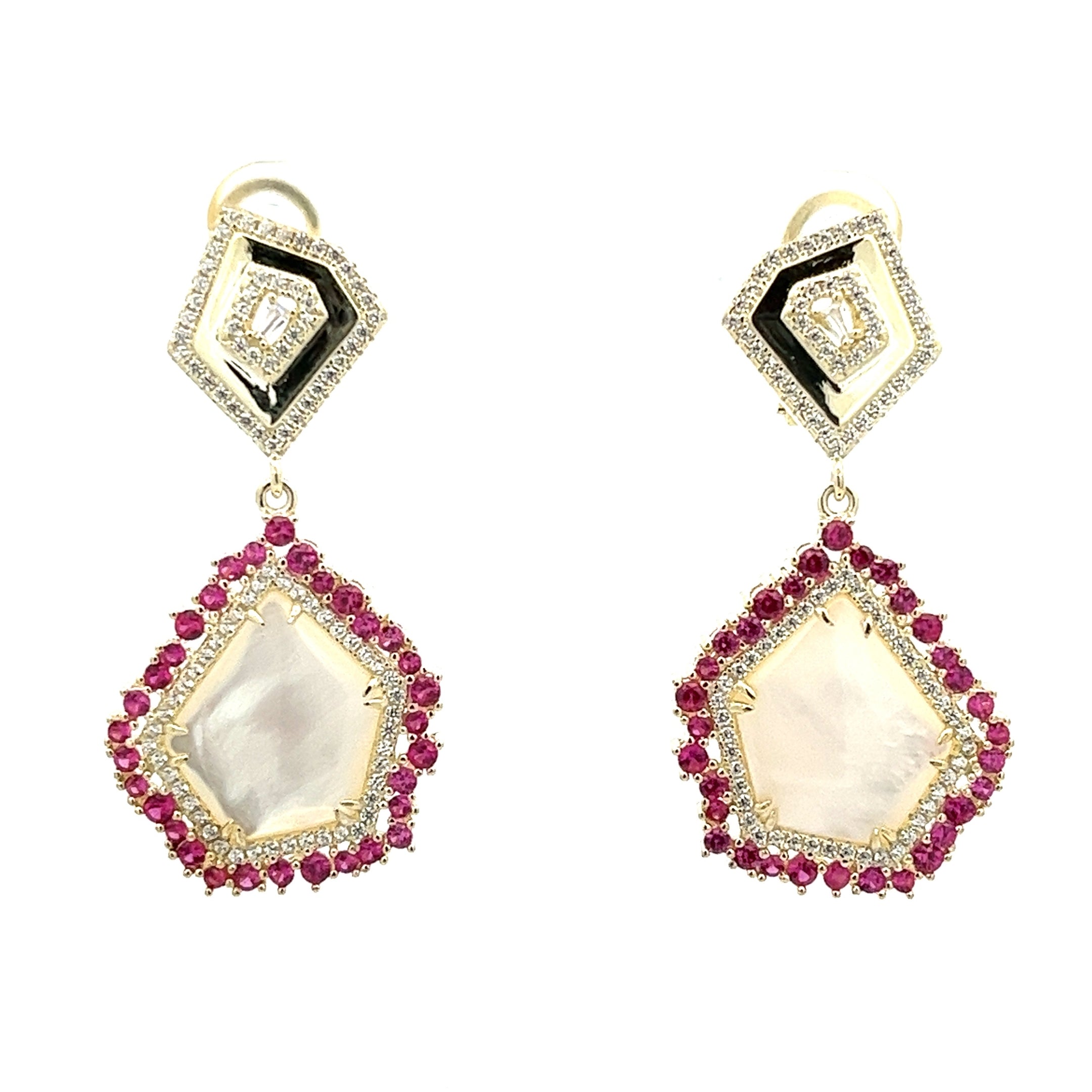 925 GOLD PLATED CRYSTALS EARRINGS