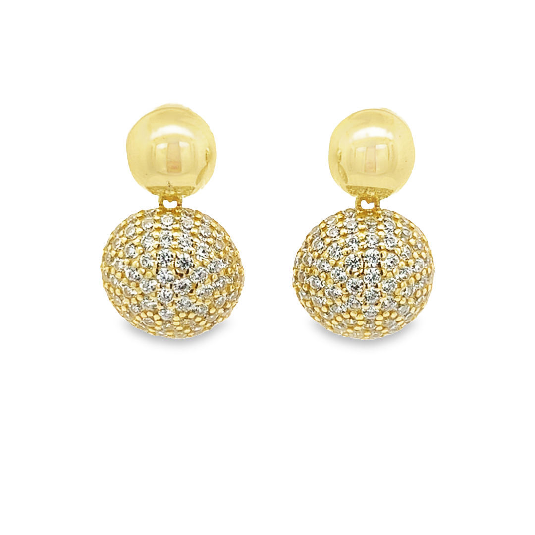 925 GOLD PLATED ROUND EARRINGS WITH CRYSTALS