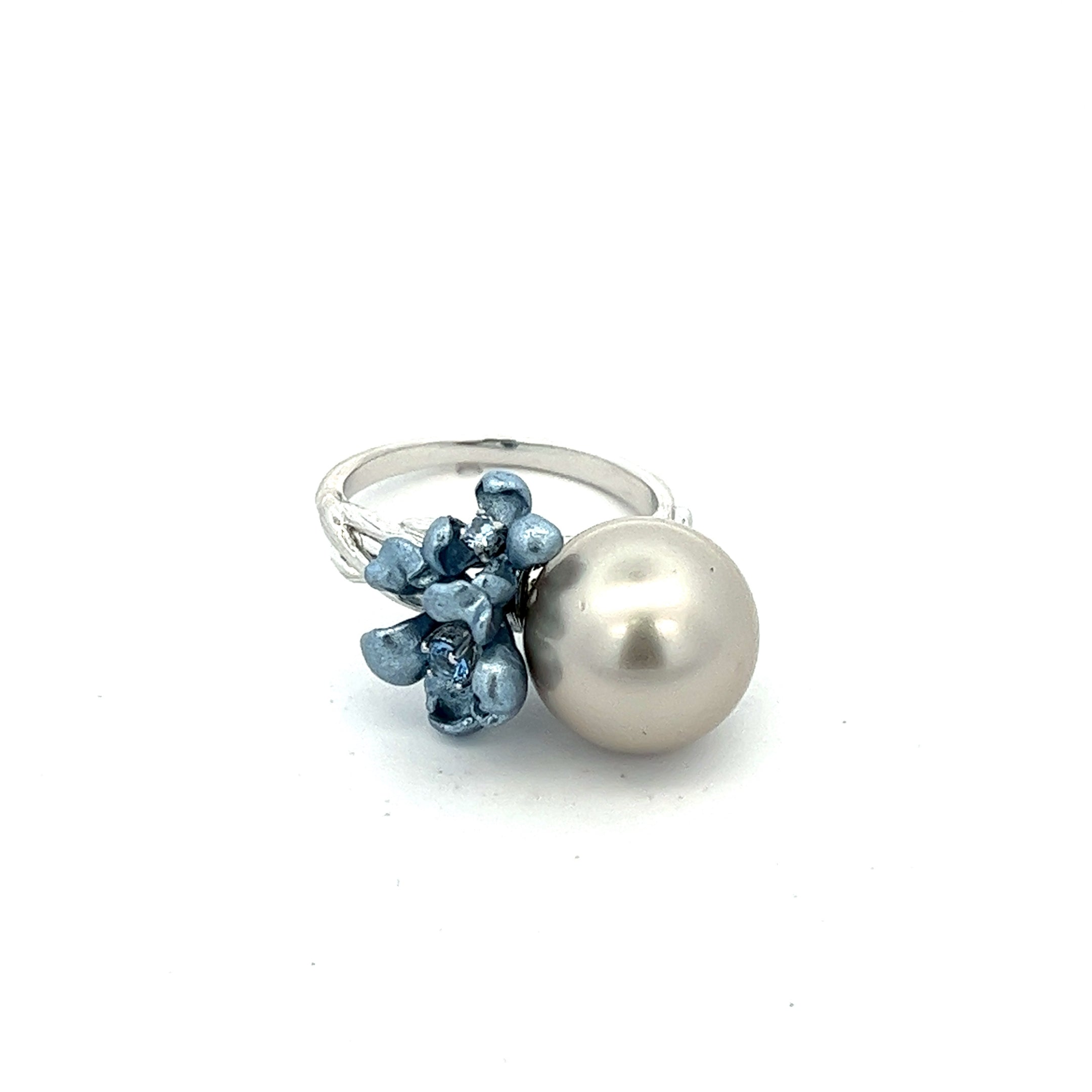 925 SILVER BABY BLUE FLOWER RING