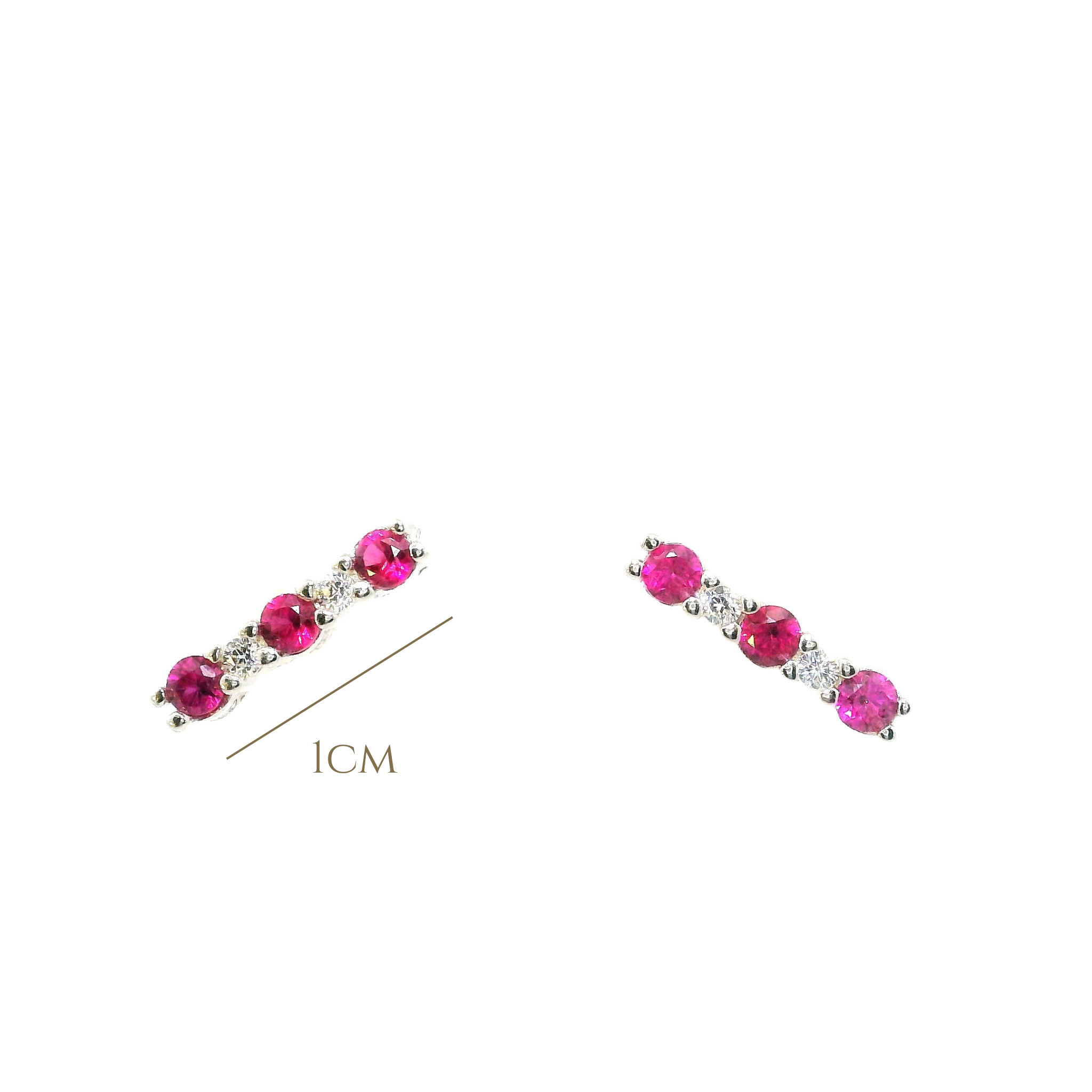 BAR EARRINGS WITH CRYSTALS 925 SILVER PLATED