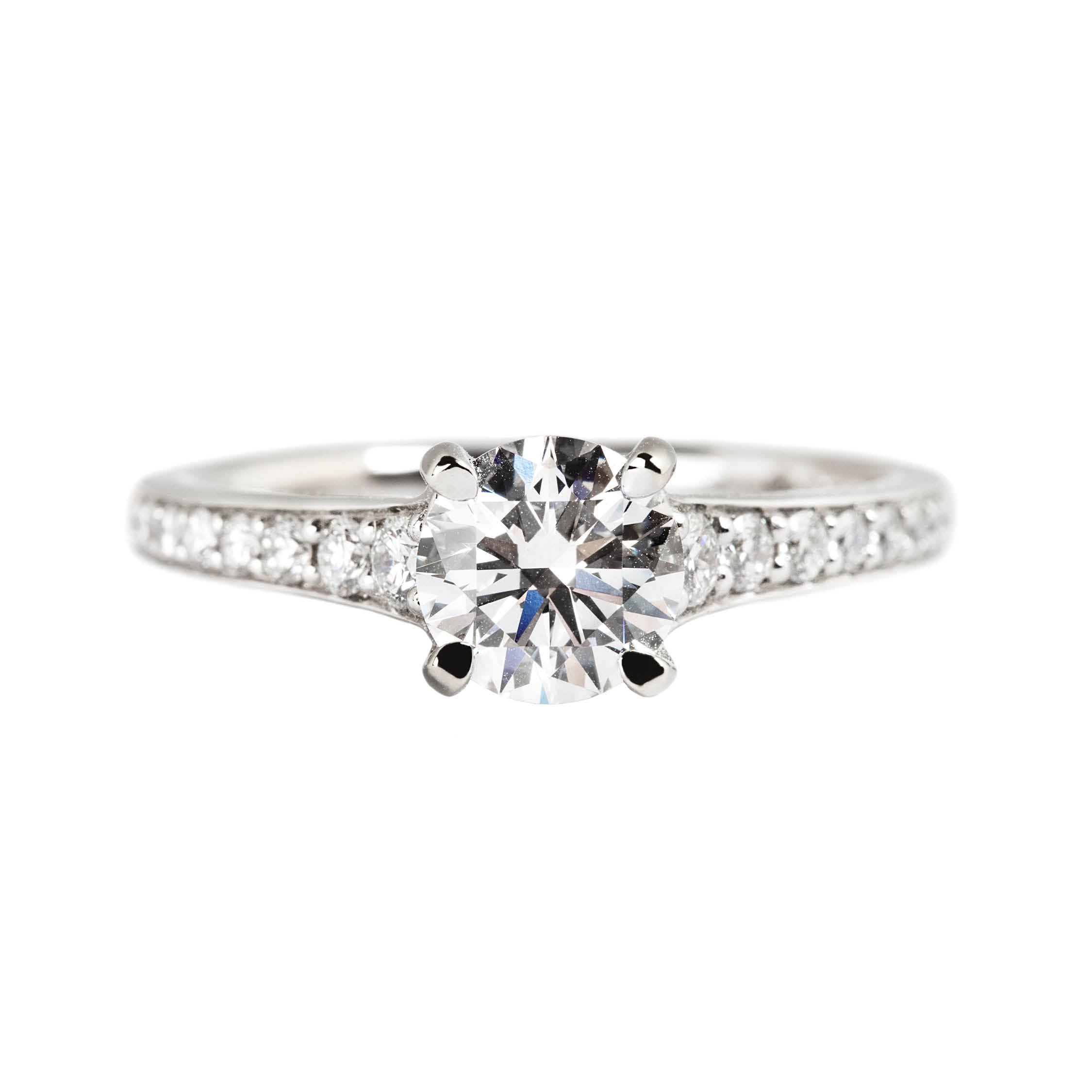 14K WHITE GOLD MICROPRONG SETTING RING