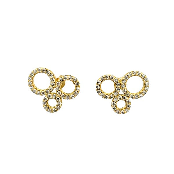 925 GOLD SILVER PLATED STUD CUT OUT CIRCLES