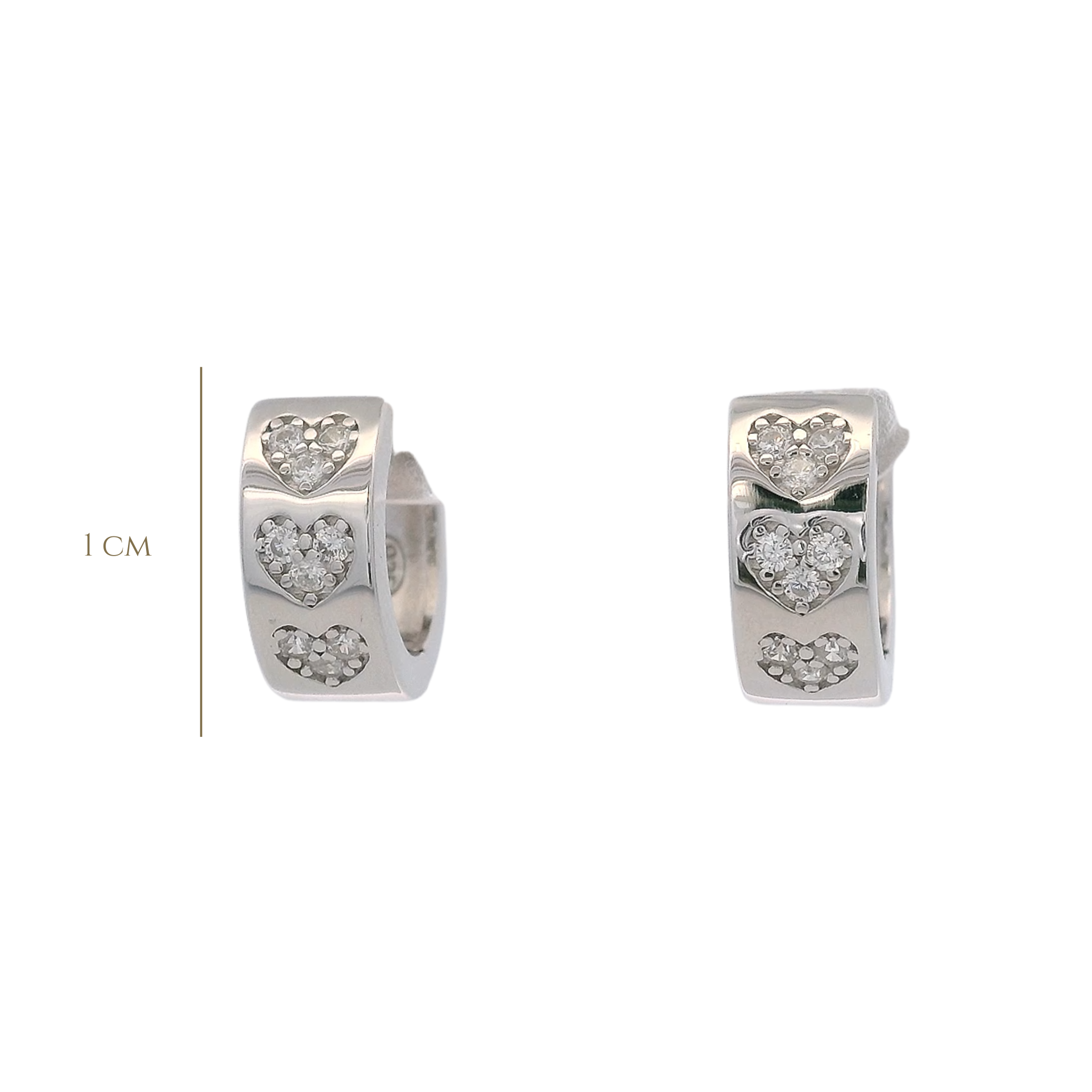 925SL TRIPLE HEART PAVE ADJUSTABLE HUGGIES