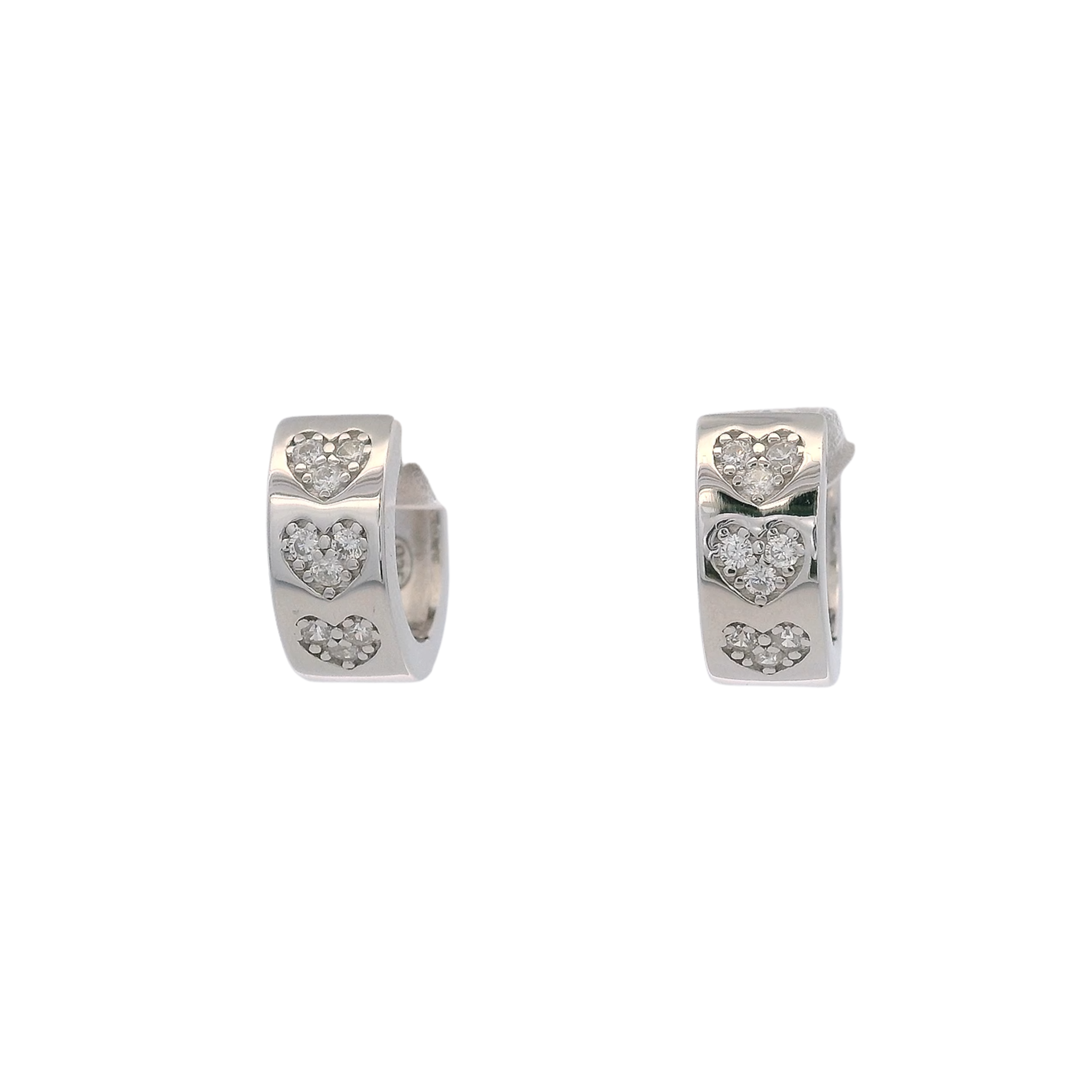 925SL TRIPLE HEART PAVE ADJUSTABLE HUGGIES
