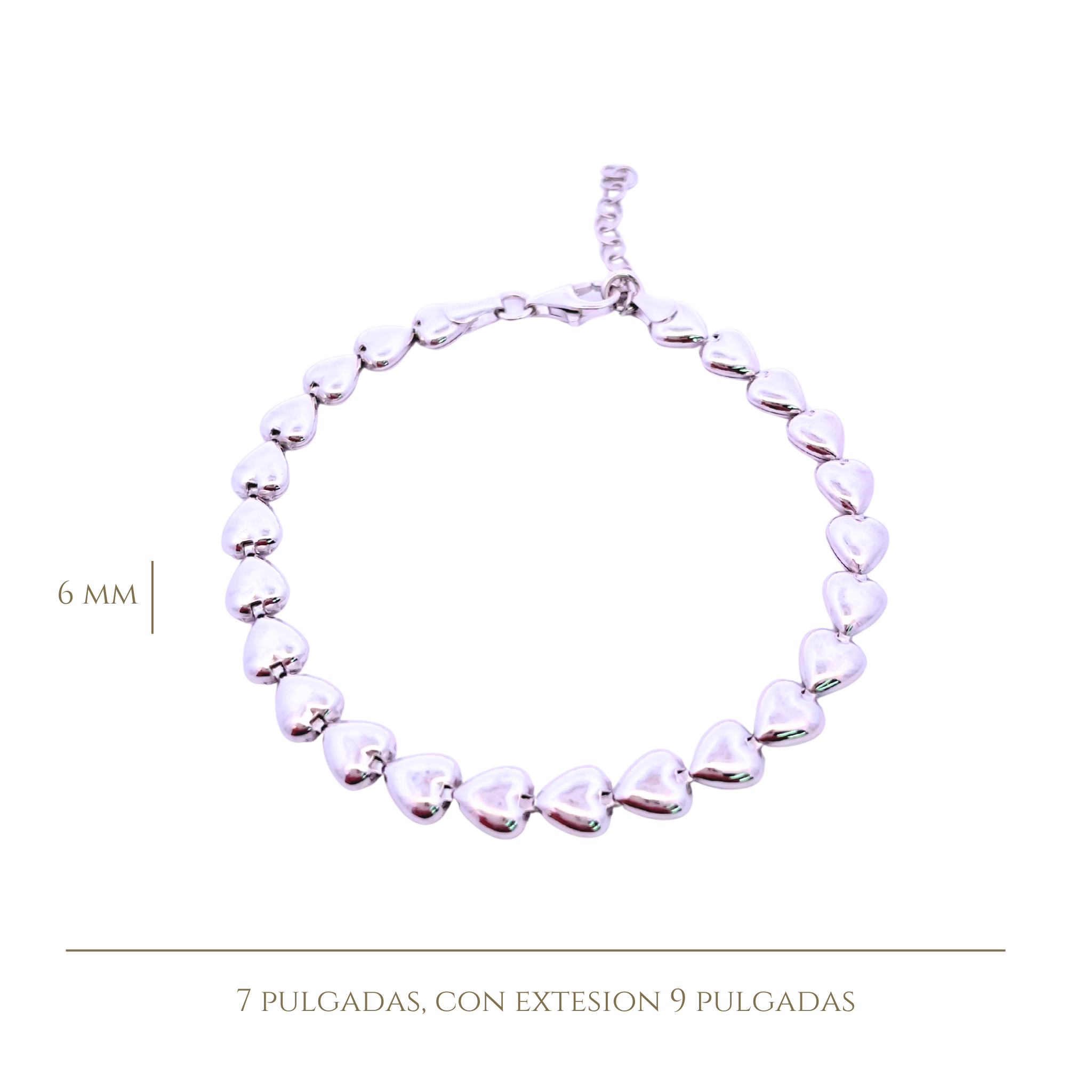 925SL TENNIS HEART SMOOTH BRACELET