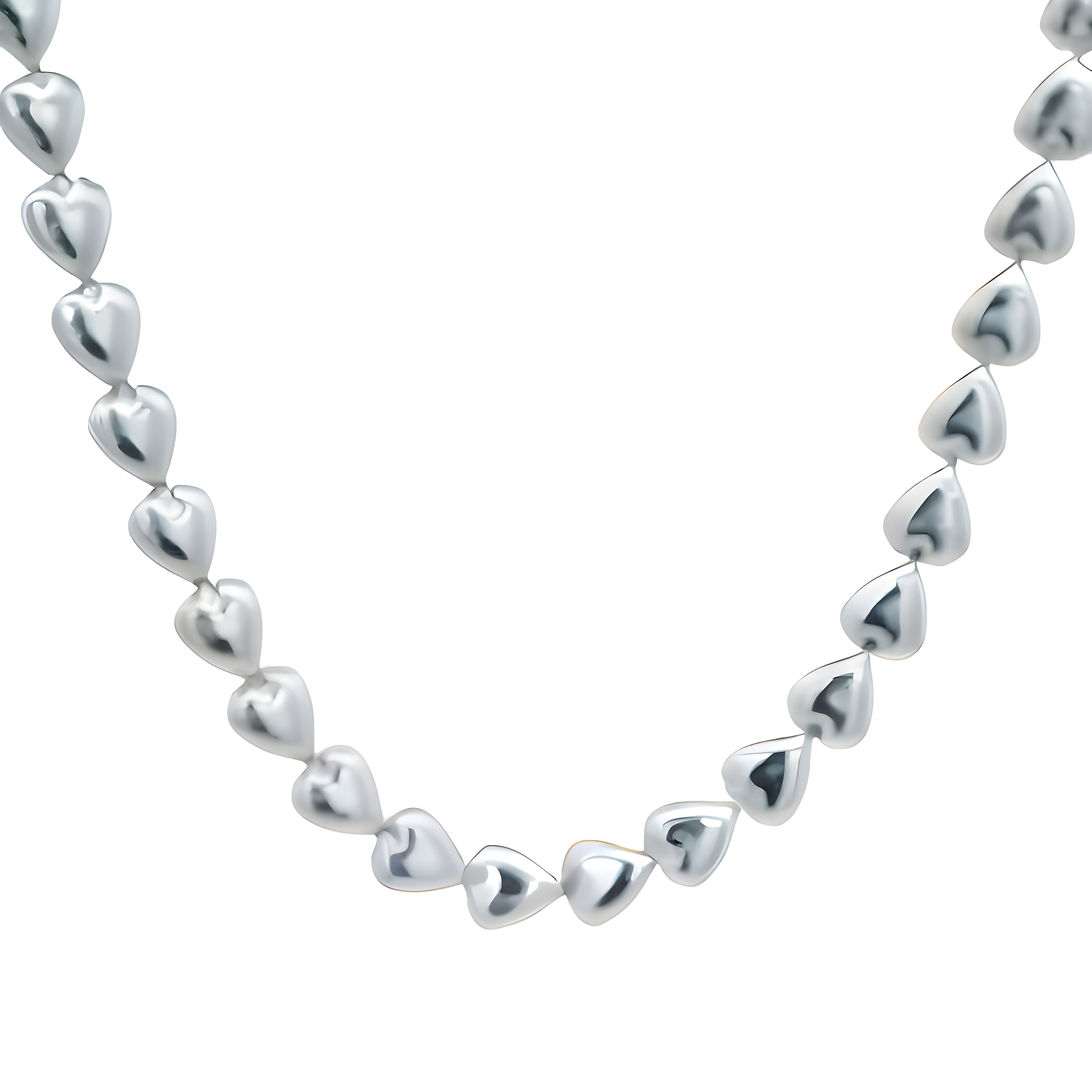 925SL TENNIS HEART SMOOTH NECKLACE