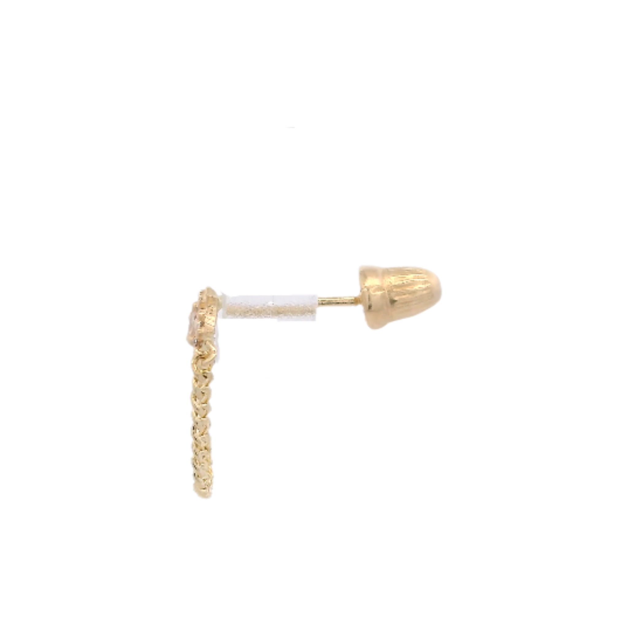 14KY CURV THREE STAR AND CHAIN PIERCING