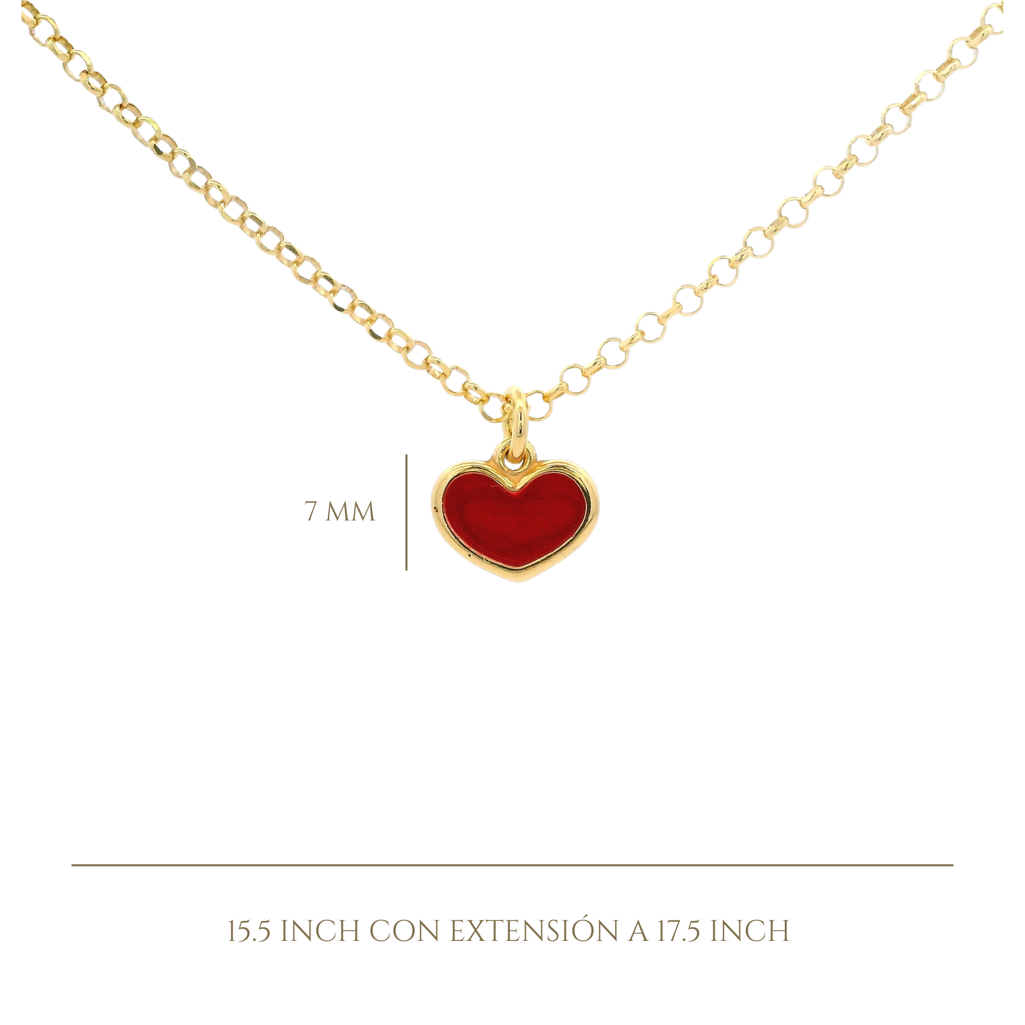 925YG SOLITARY HEART RED ENAMEL NECKLACE