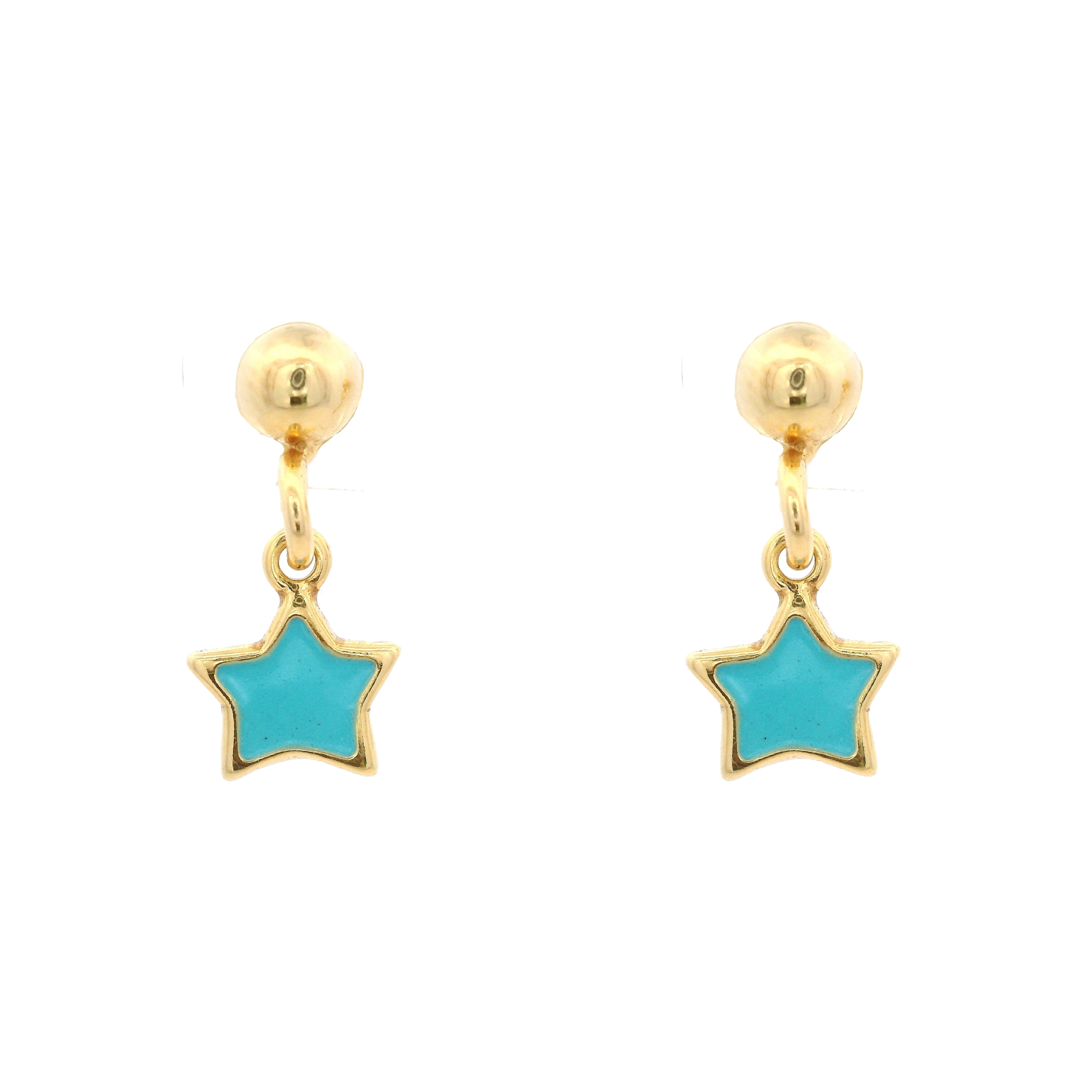 925YG STAR TURQUOISE ENAMEL EARRINGS