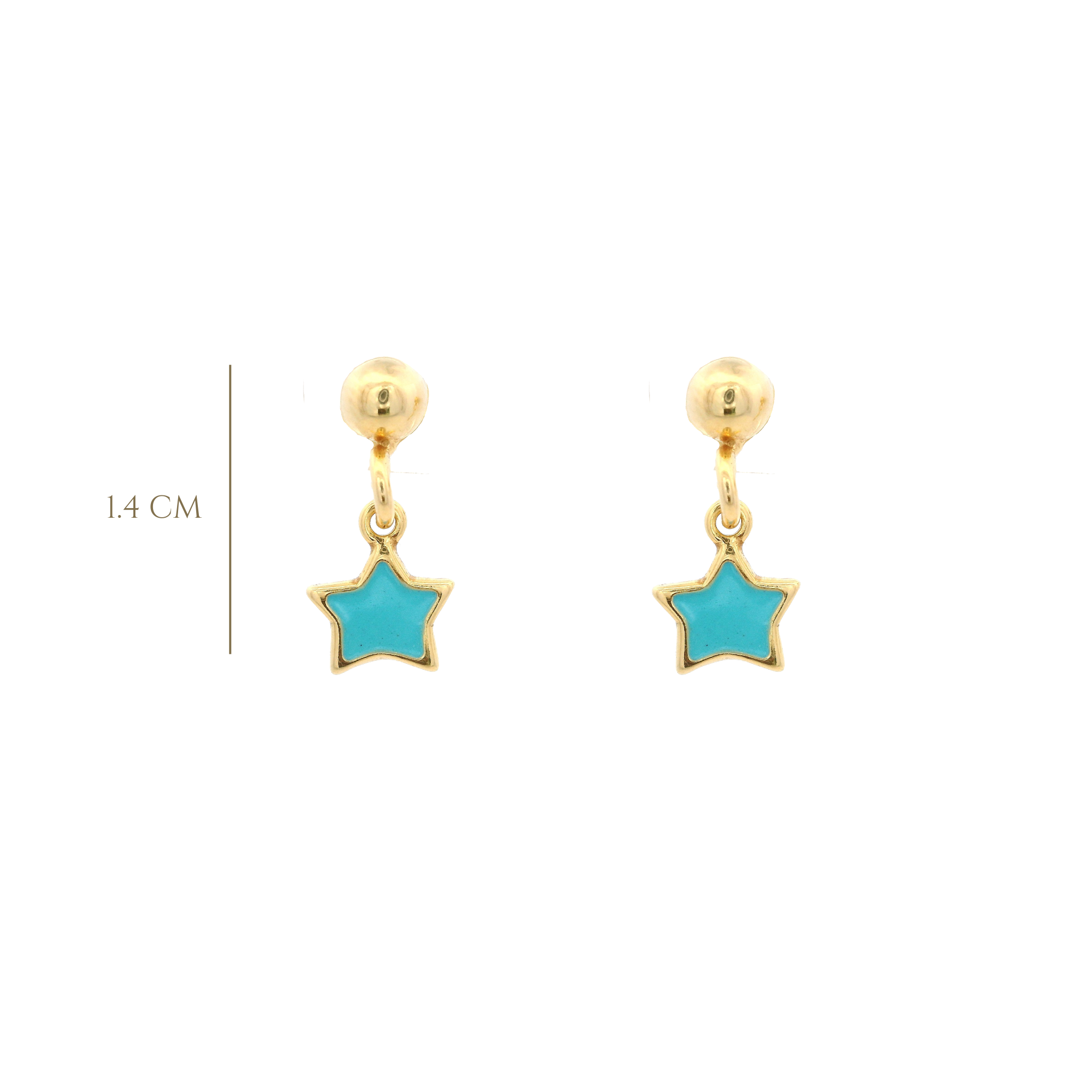 925YG STAR TURQUOISE ENAMEL EARRINGS