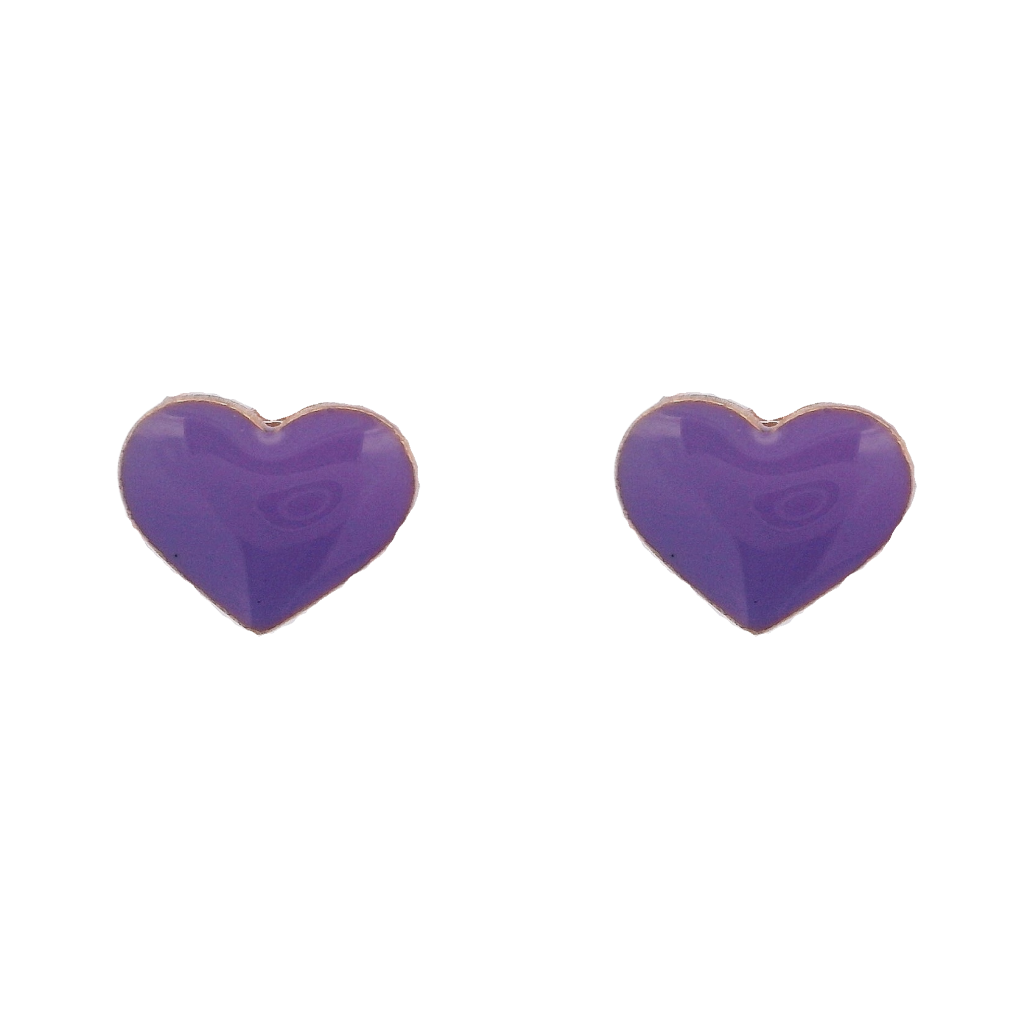 925RG HEART PURPLE ENAMEL EARRINGS