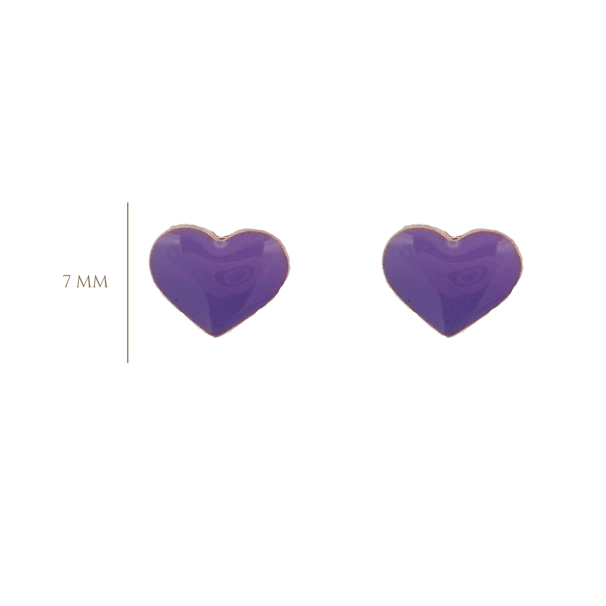 925RG HEART PURPLE ENAMEL EARRINGS