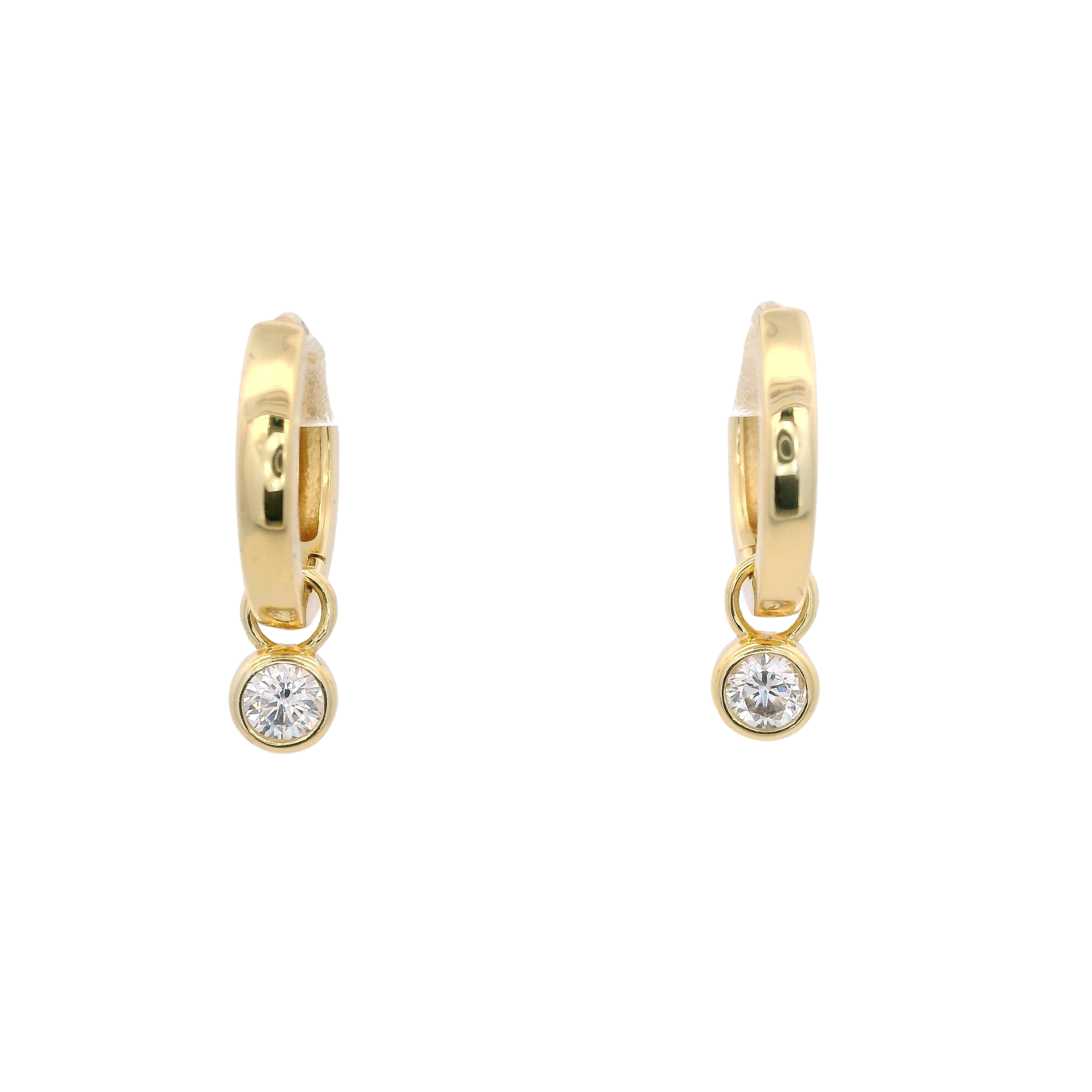 925YG PENDANT MINI BEZEL CZ HUGGIES