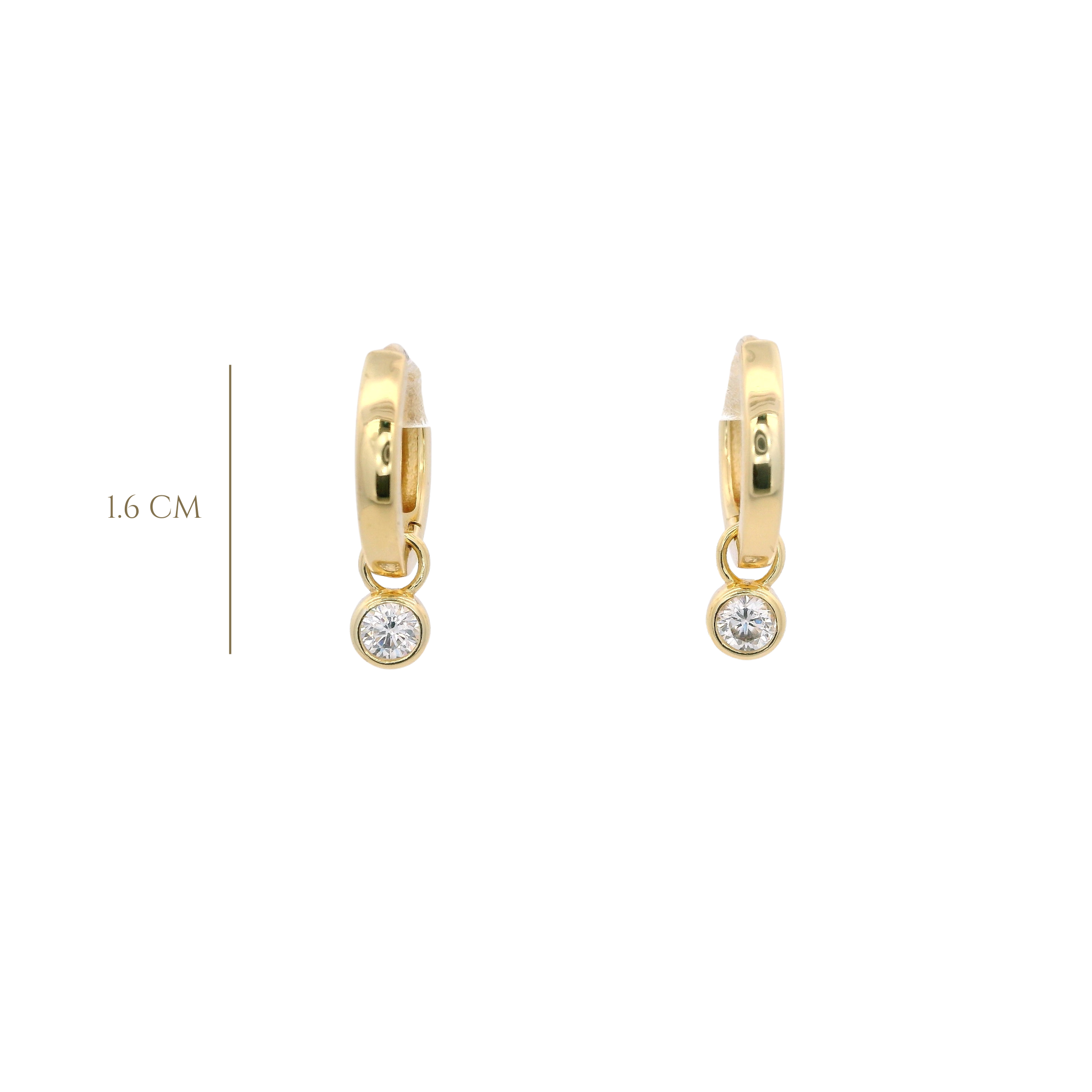 925YG PENDANT MINI BEZEL CZ HUGGIES