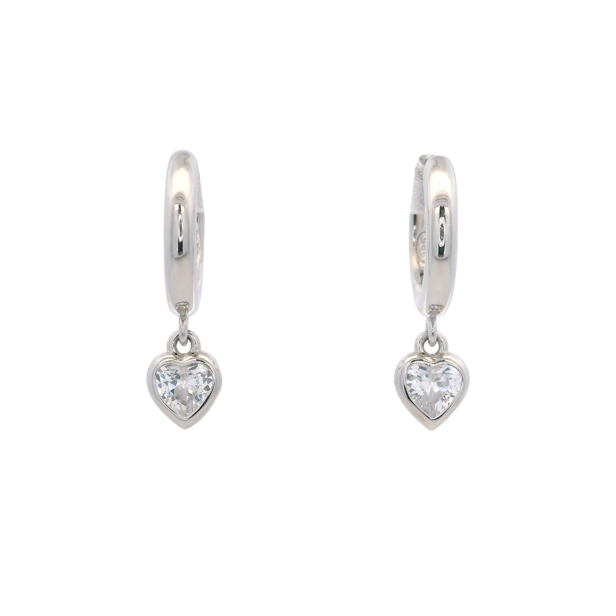925SL PENDANT MINI HEART CZ HUGGIES