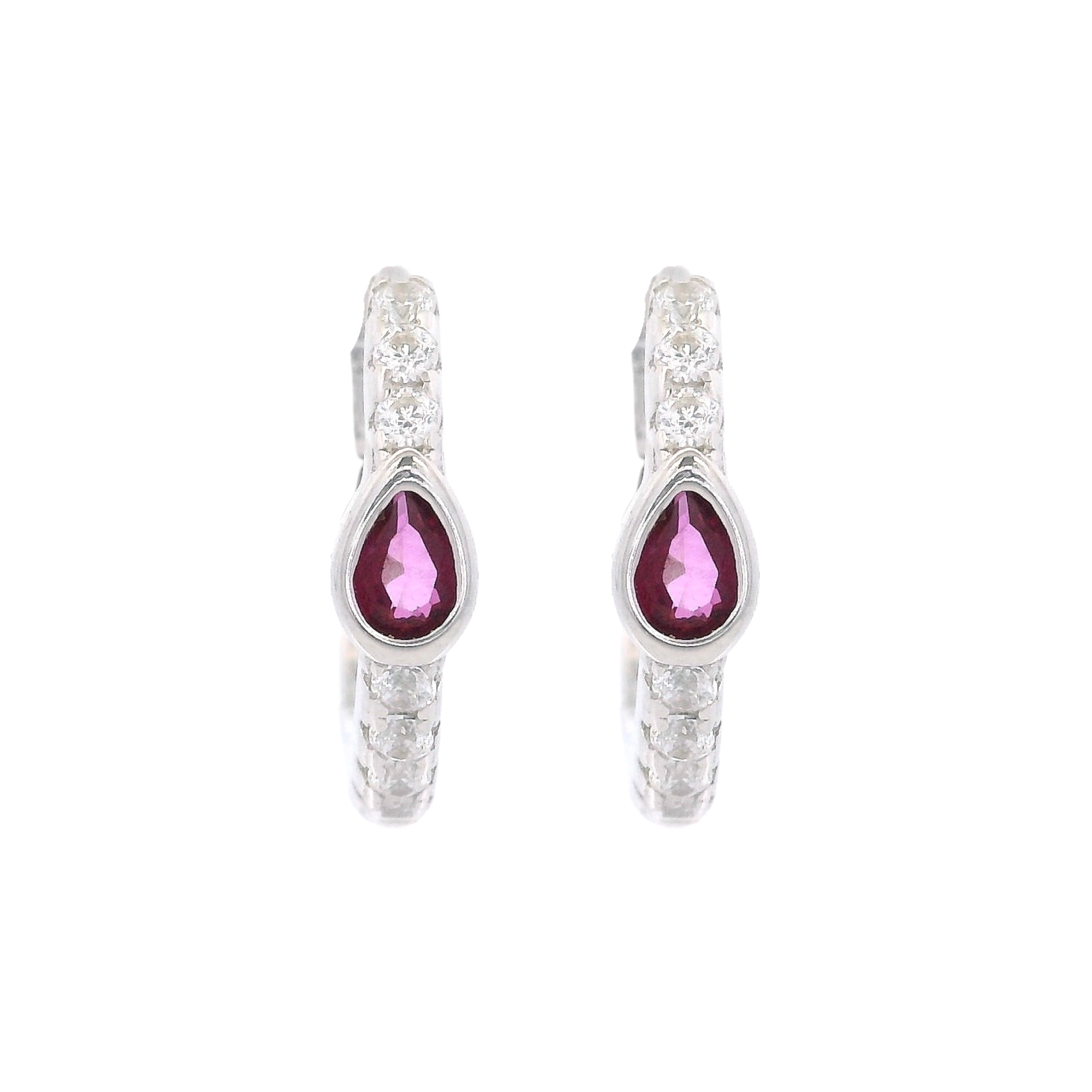 925SL SEMINFINITY CENTER DROP CZ FUSHIA HUGGIES