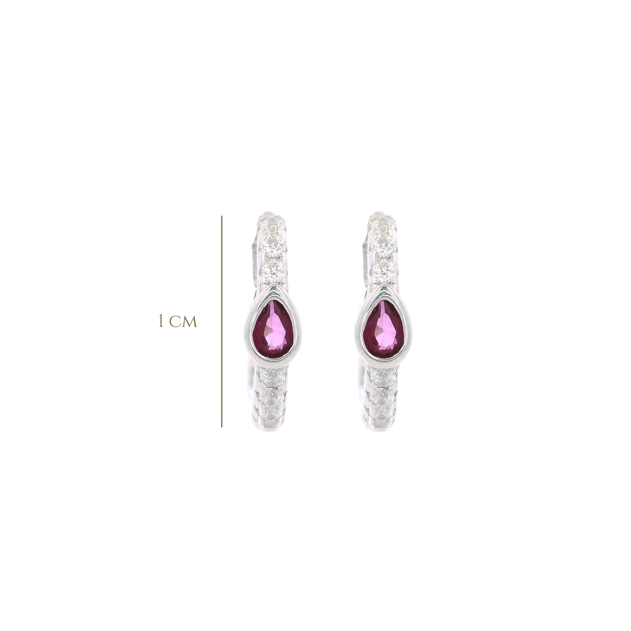 925SL SEMINFINITY CENTER DROP CZ FUSHIA HUGGIES