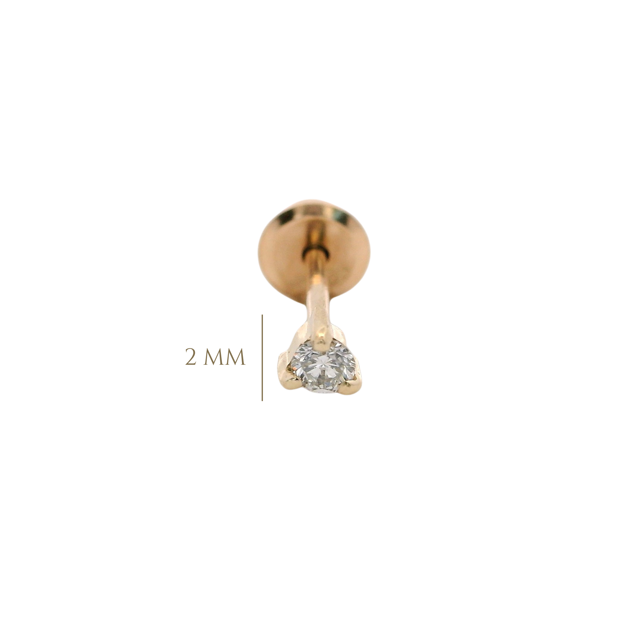 14KY PIERCING DIAMANTE 2MM SOLITARIO