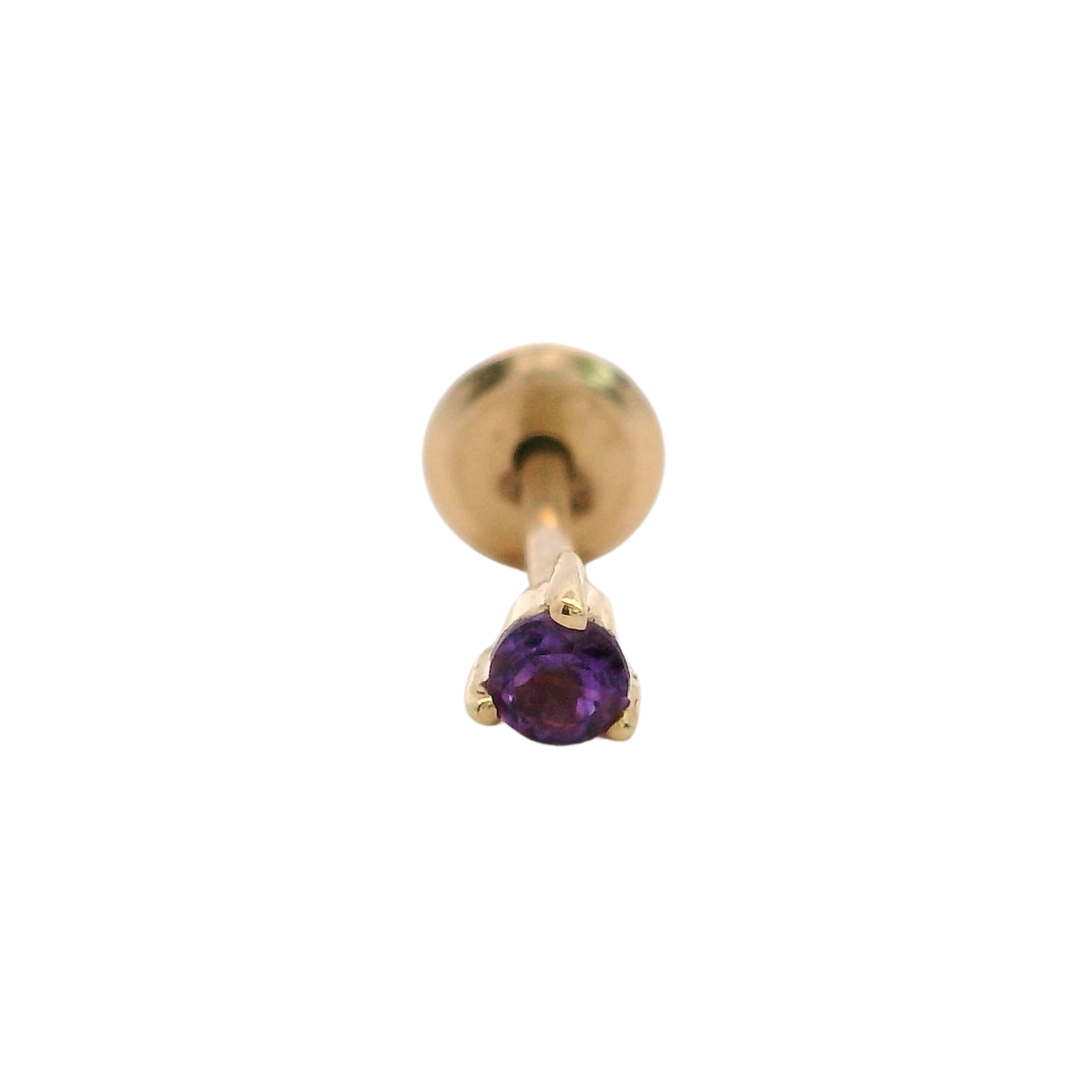 14KY PIERCING AMATISTA 2 MM SOLITARIO