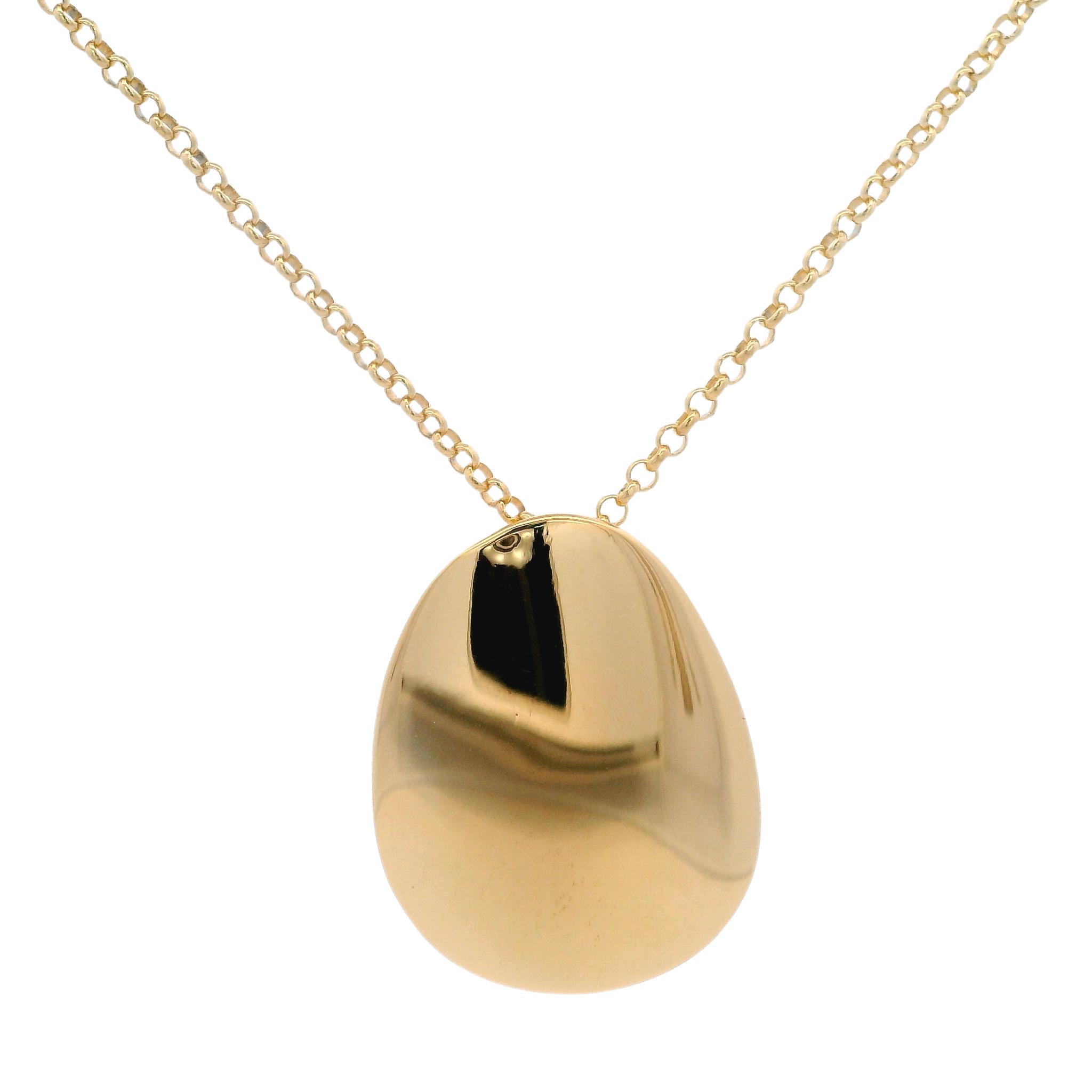 925YG SOLITARY OVAL IRREGULAR NECKLACE