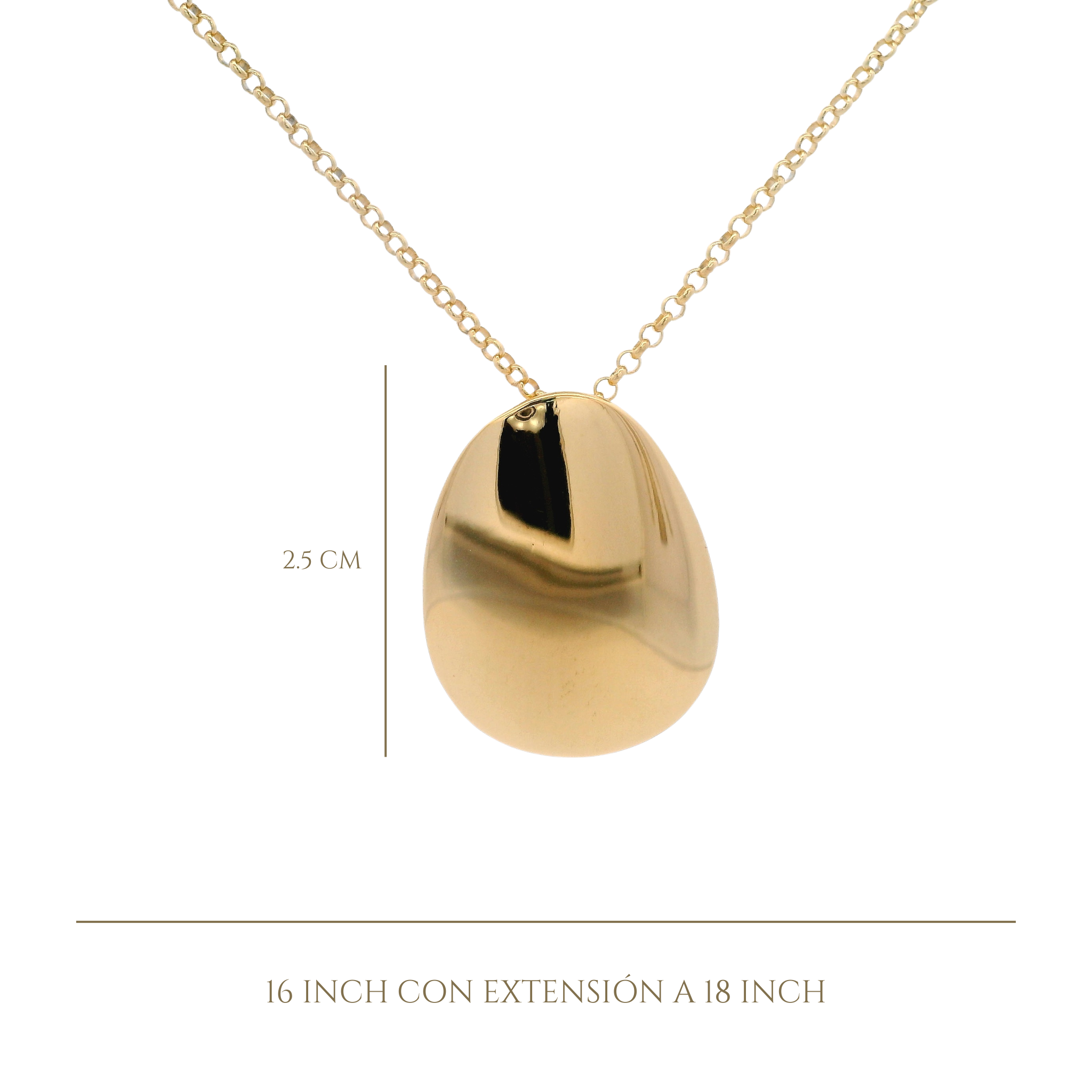 925YG SOLITARY OVAL IRREGULAR NECKLACE