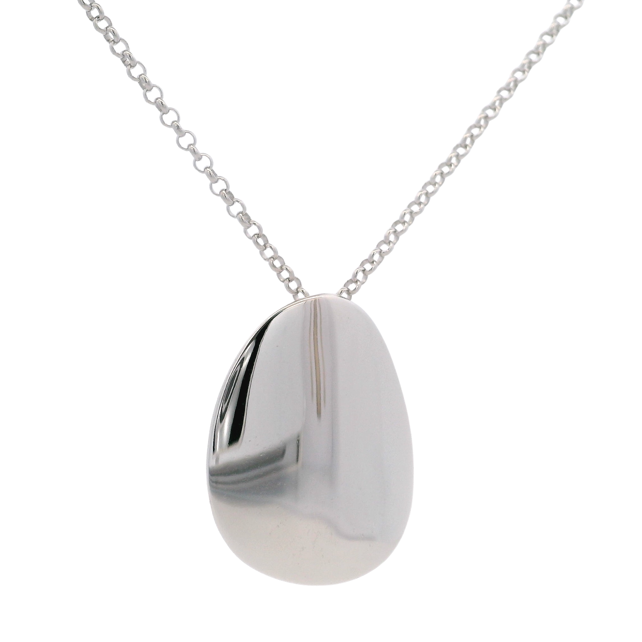 925SL SOLITARY OVAL IRREGULAR NECKLACE