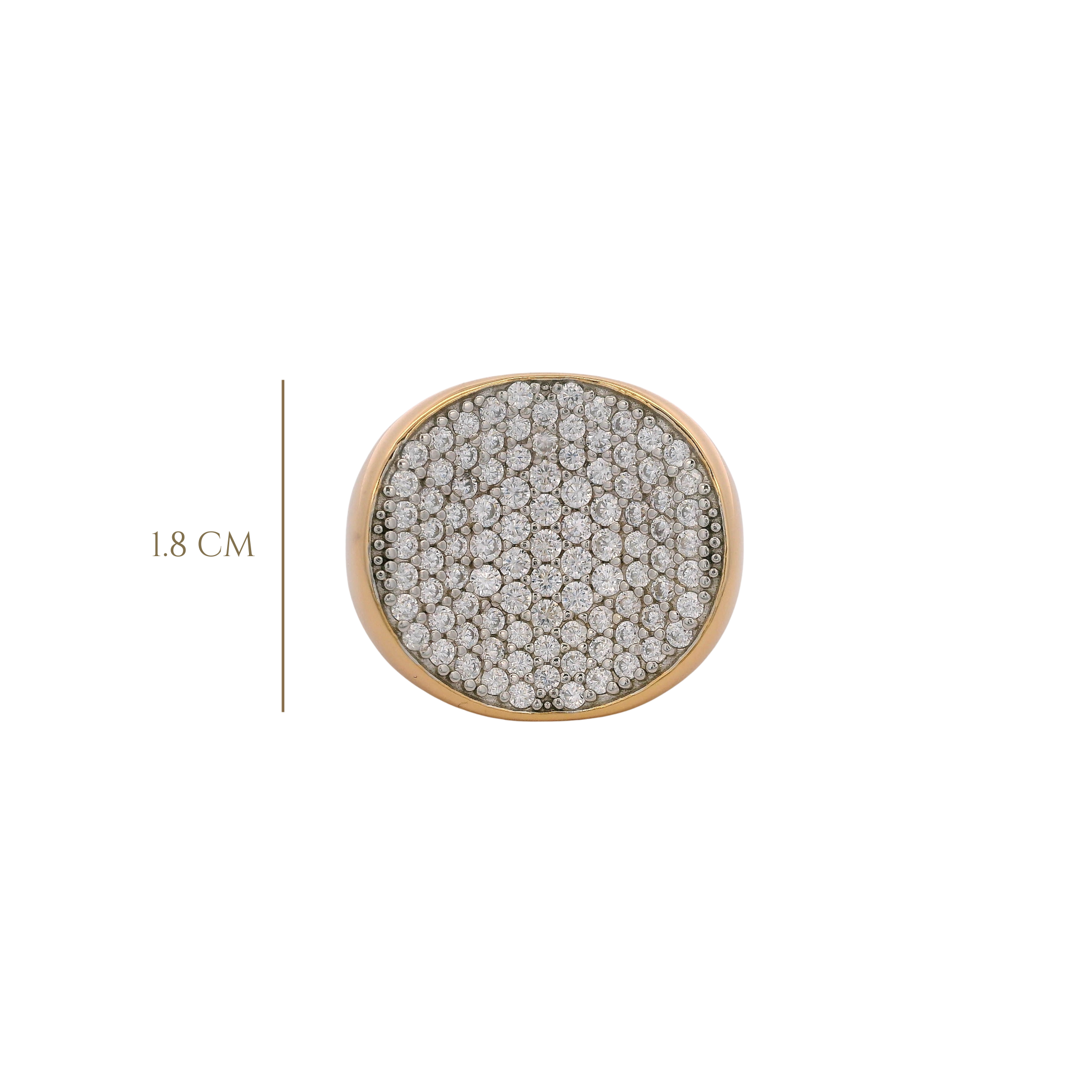 925YG CHUNKY CIRCLE DOME PAVE RING T7.5