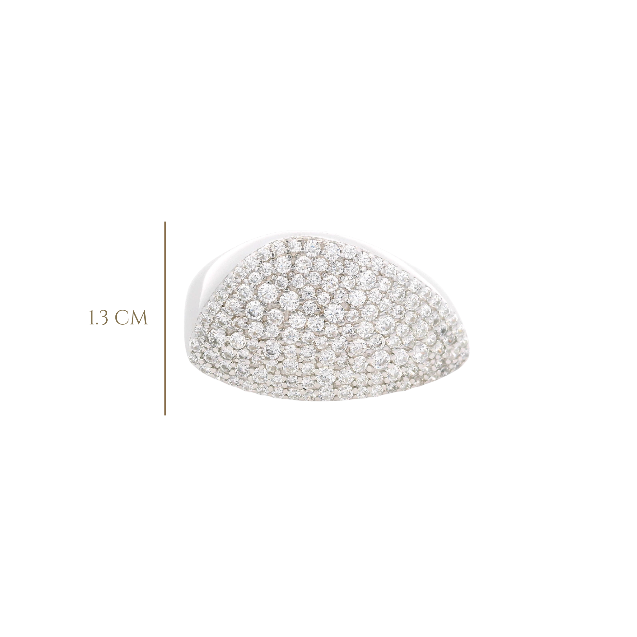 925SL OVAL IRREGULAR PAVE CZ ADJUSTABLE RING