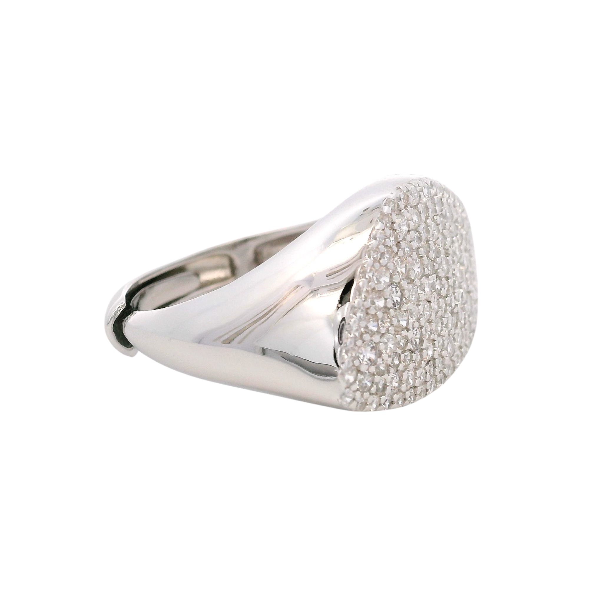 925SL OVAL IRREGULAR PAVE CZ ADJUSTABLE RING