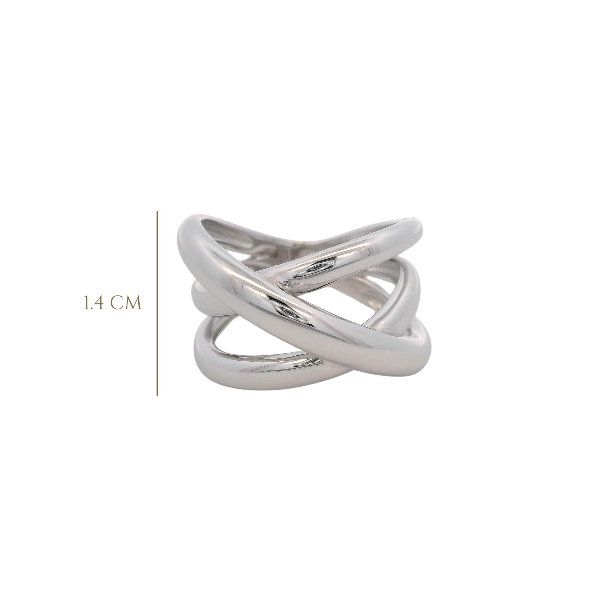 925SL INTERTWINED RING T7