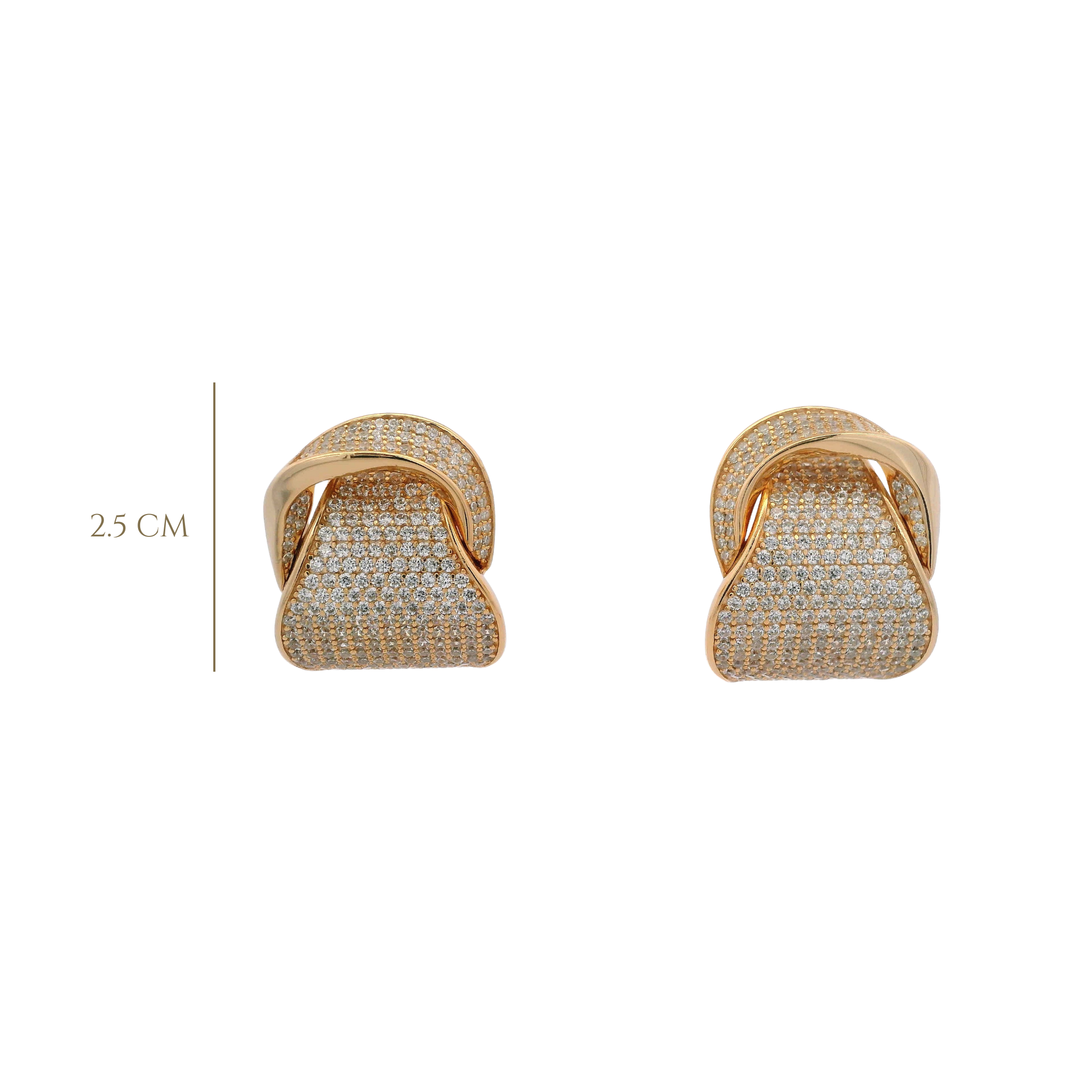 925YG CIRCLE DOME INTERTWINED EARRINGS