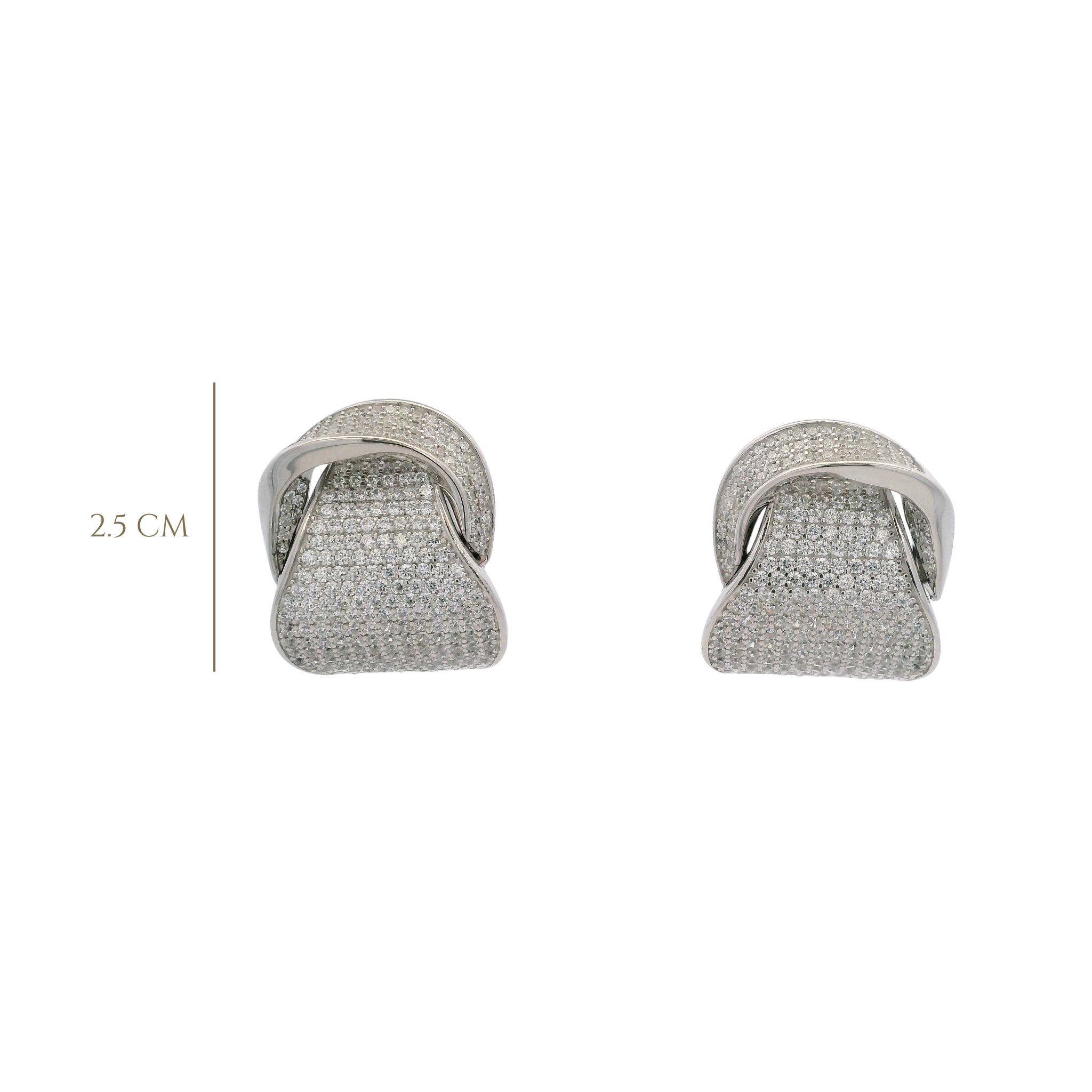 925SL CIRCLE DOME INTERTWINED EARRINGS
