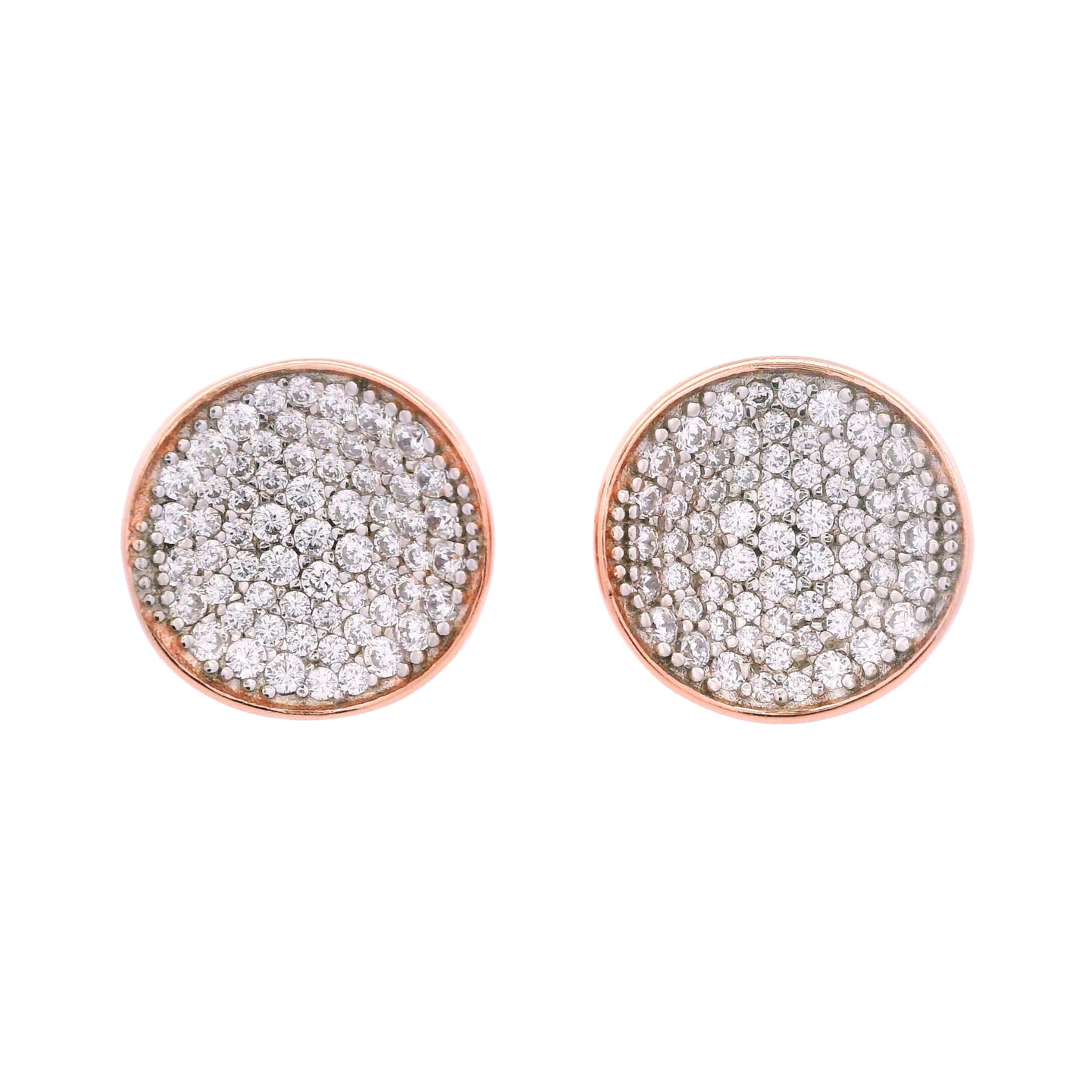 925RG CIRCLE DOME PAVE EARRINGS