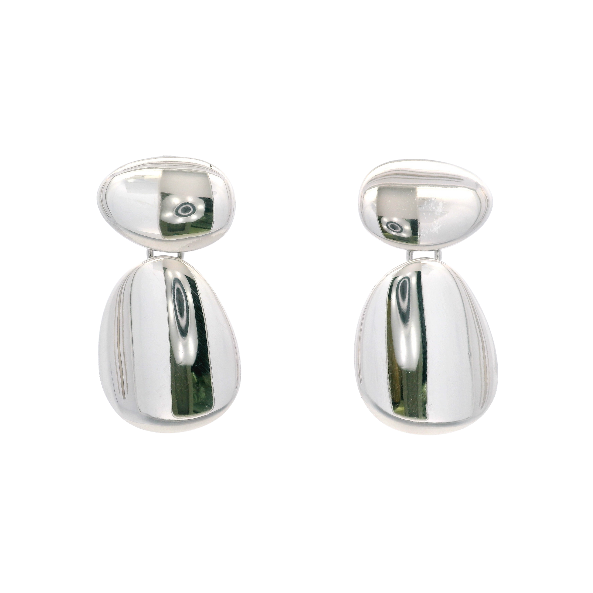 925SL DOUBLE OVAL IRREGULAR EARRINGS