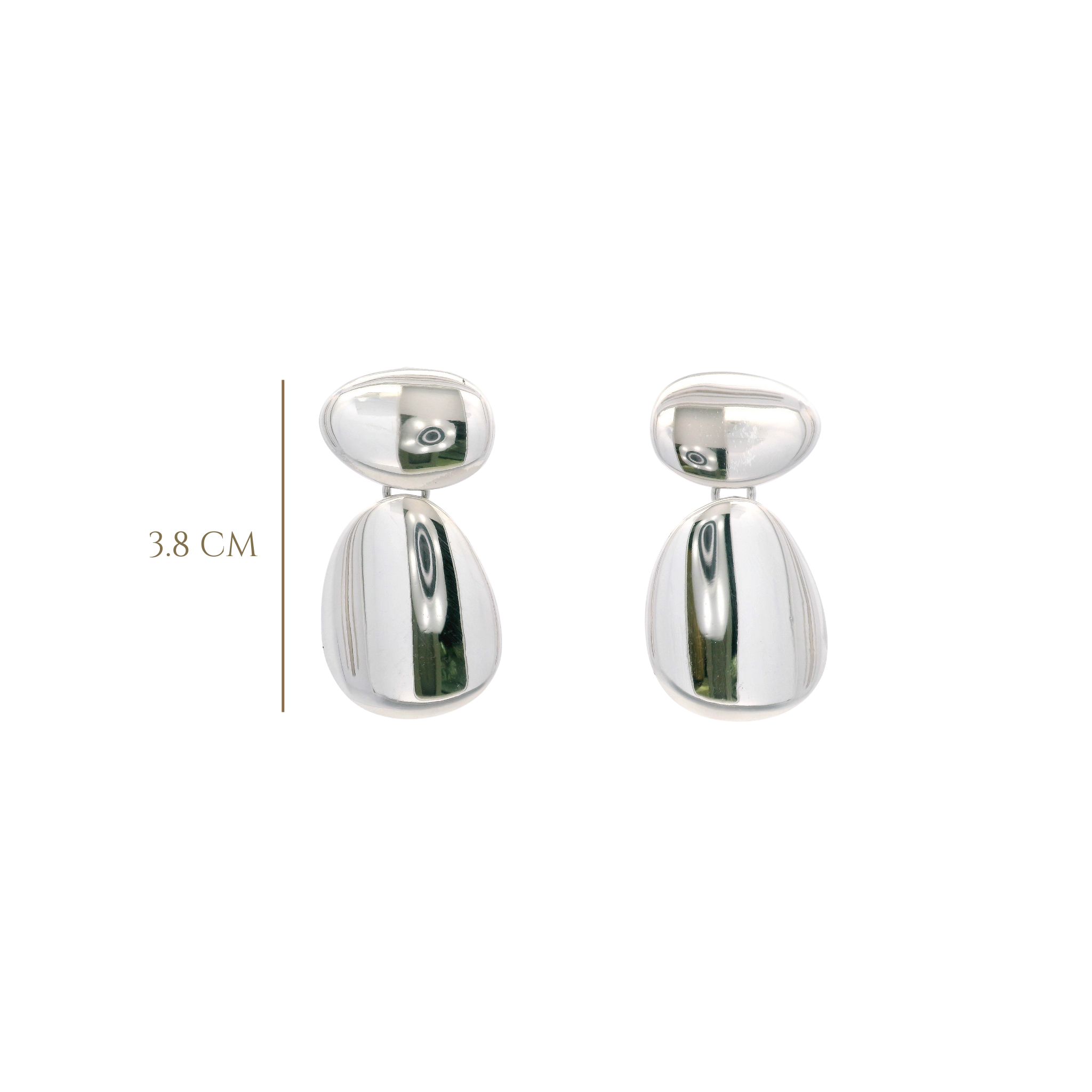 925SL DOUBLE OVAL IRREGULAR EARRINGS