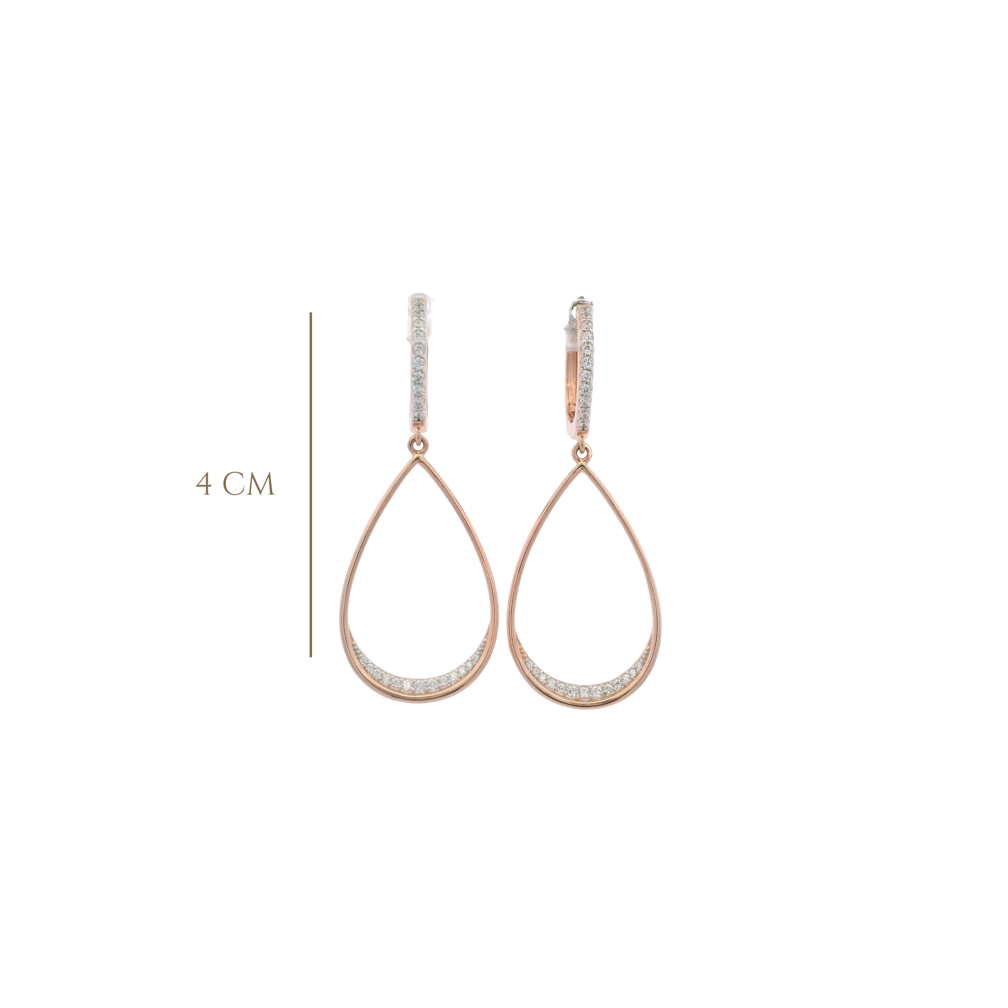 925RG OUTLINE DROP WITH CZ EARRINGS