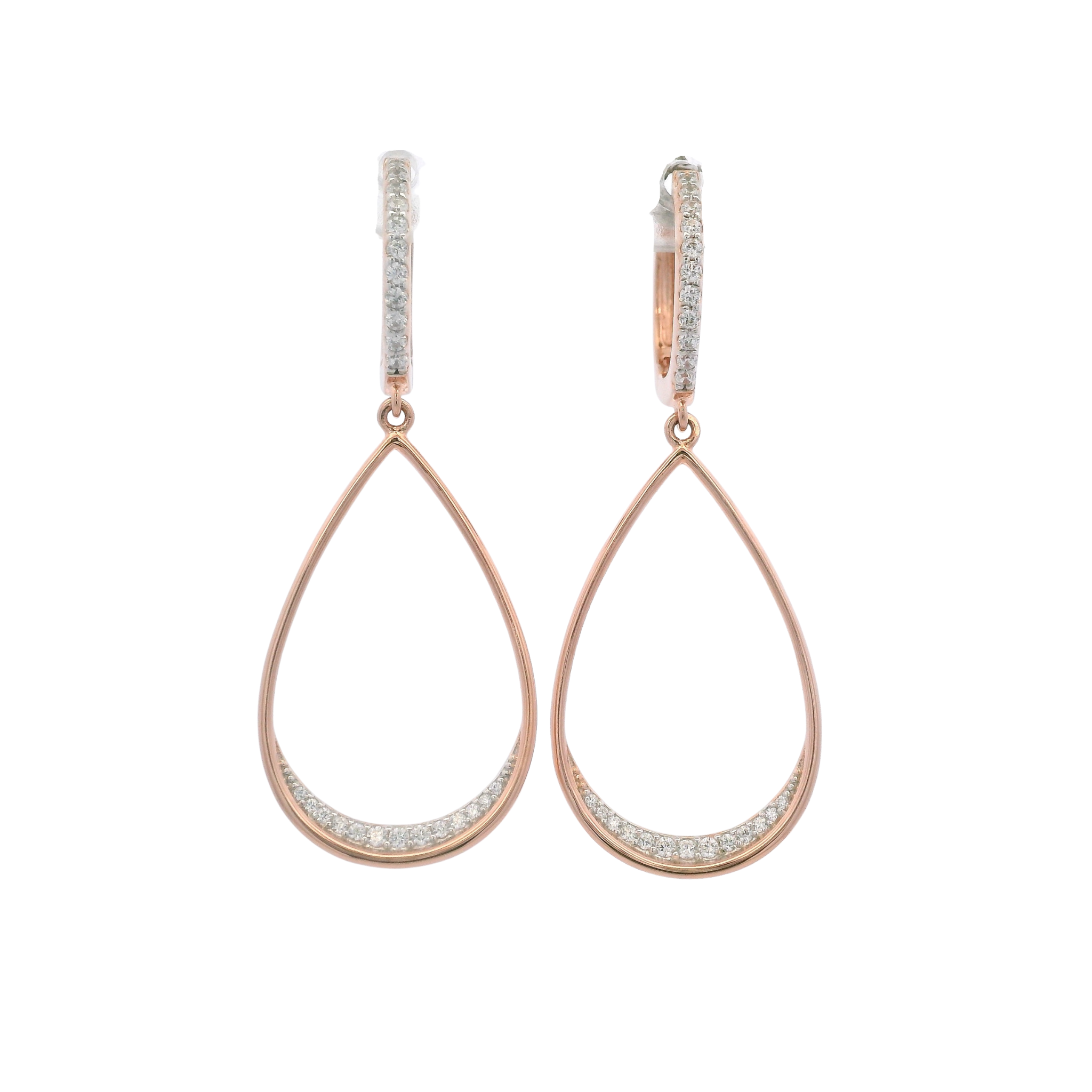 925RG OUTLINE DROP WITH CZ EARRINGS