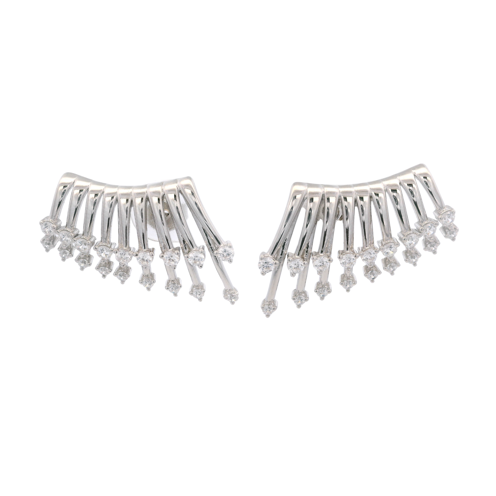 925SL CLAW WINGS CZ EARRINGS