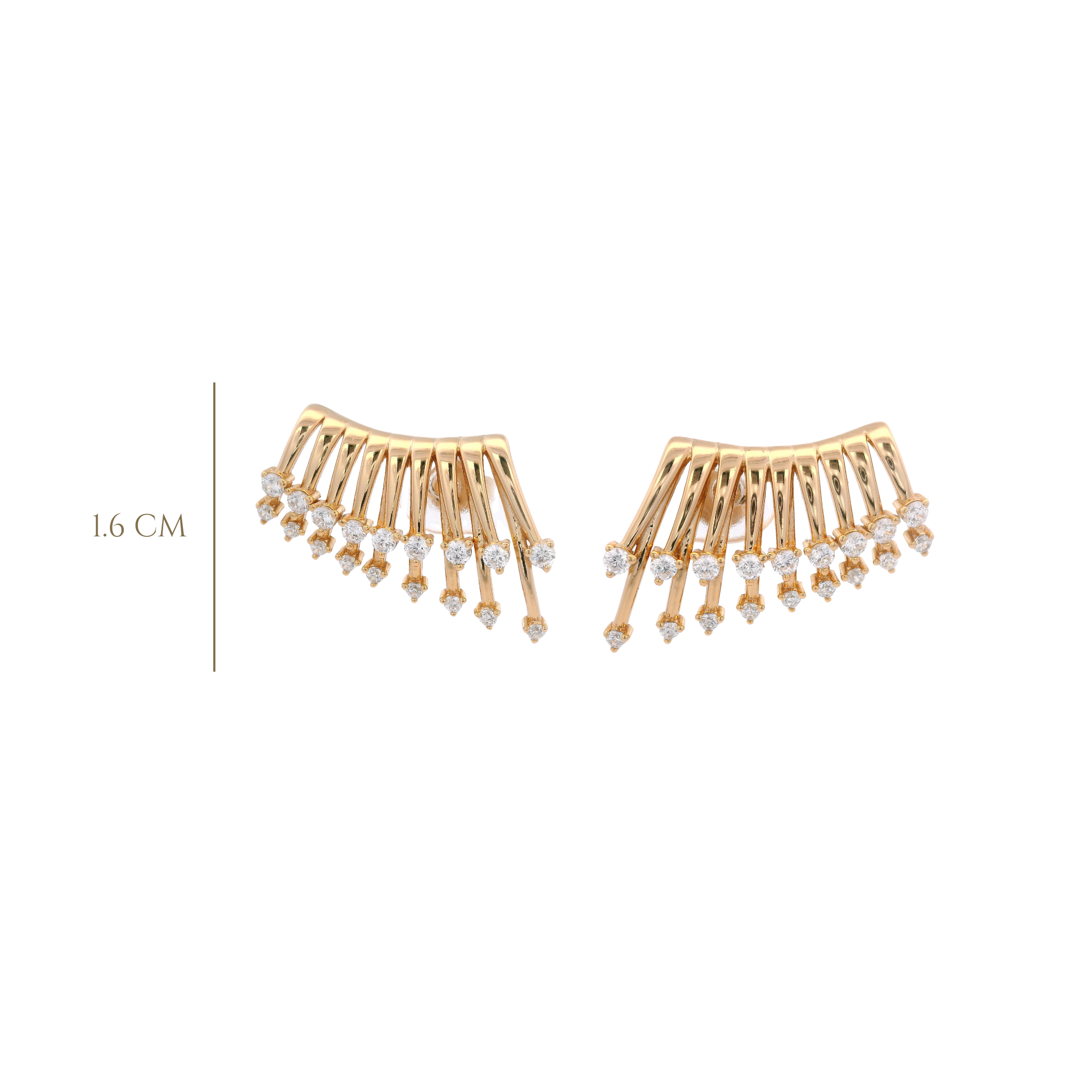 925YG CLAW WINGS CZ EARRINGS