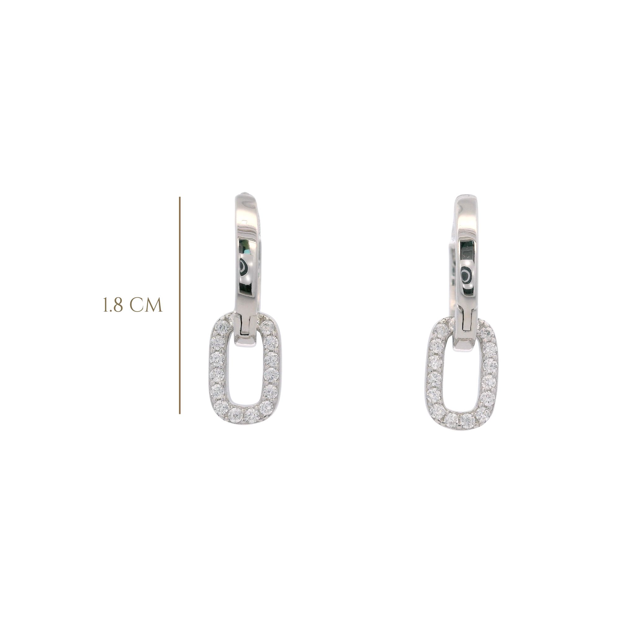 925SL PENDANT SQUARE PAVE HUGGIES