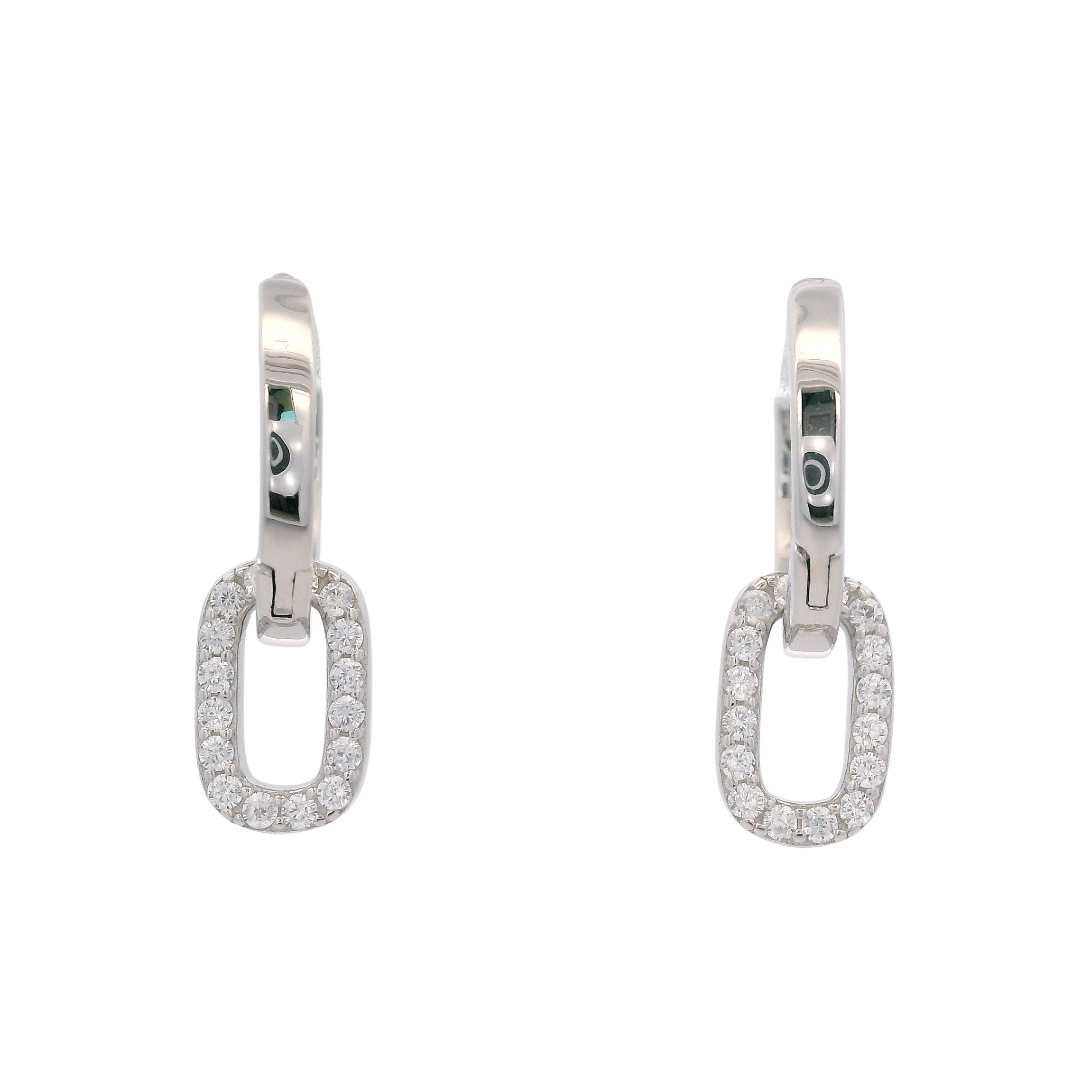 925SL PENDANT SQUARE PAVE HUGGIES