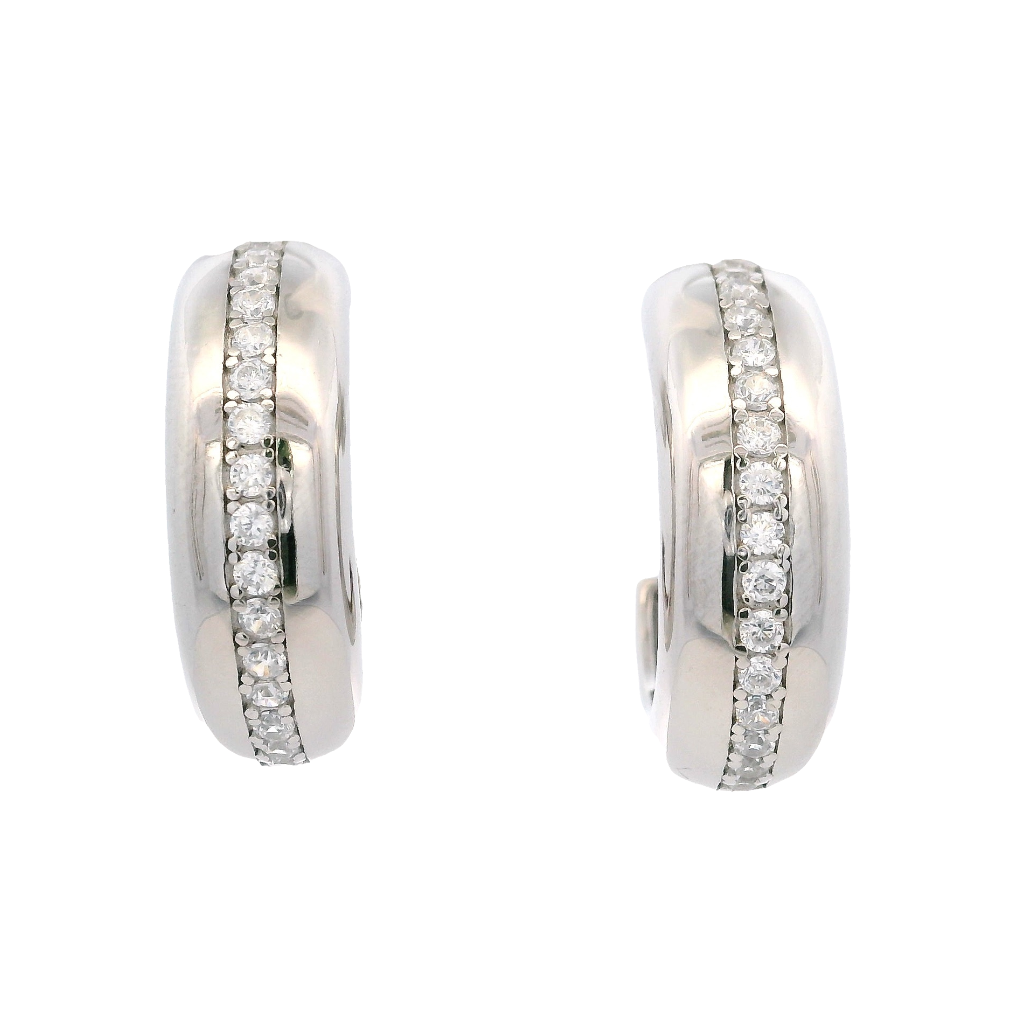 925SL CHUNKY LINE HOOPS CZ