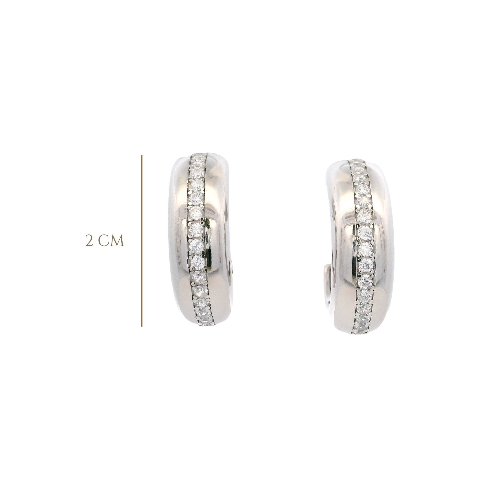925SL CHUNKY LINE HOOPS CZ